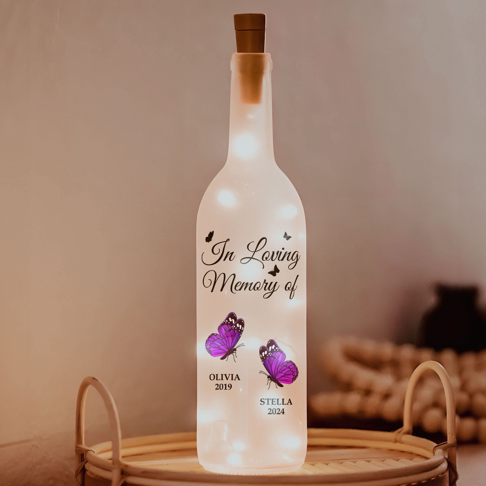 My Soul Knows You Are At Peace - Personalized Bottle Lamp