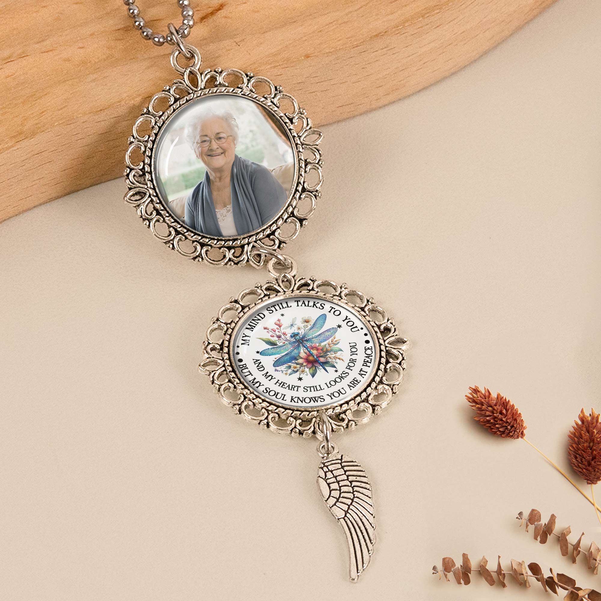 My Soul Knows You Are At Peace - Personalized Photo Car Ornament