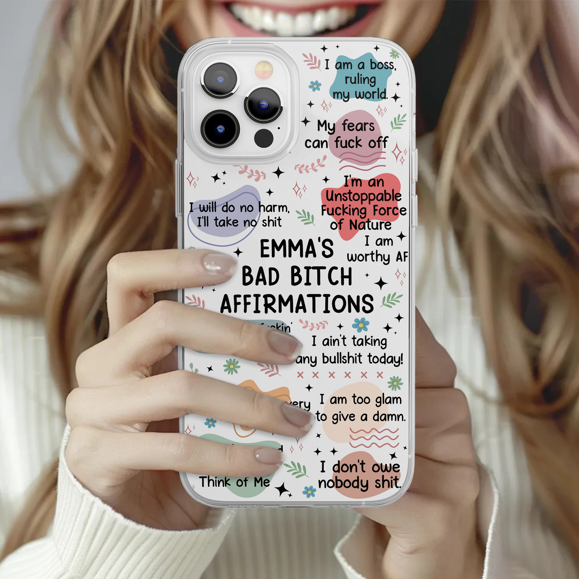 My Swear Affirmations - Self Gift, Gifts For Daughter, Friends - Personalized Clear Phone Case