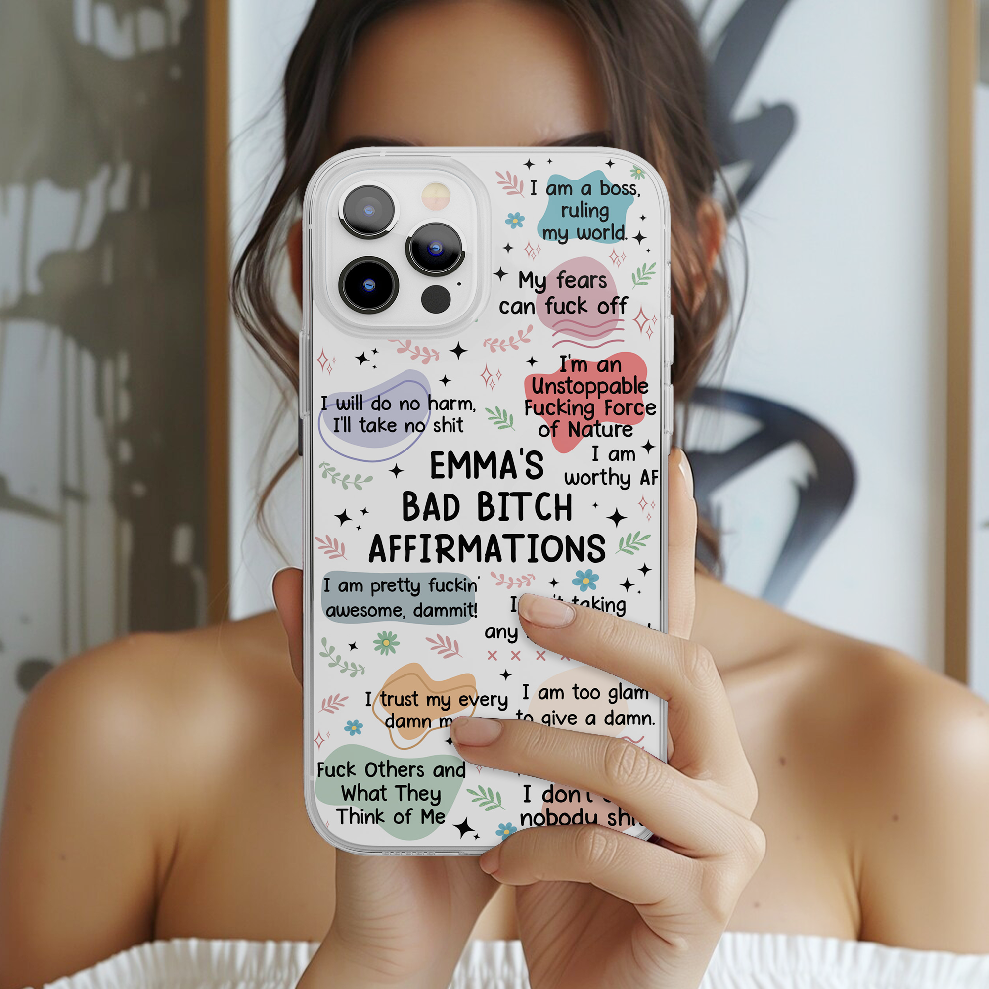 My Swear Affirmations - Self Gift, Gifts For Daughter, Friends - Personalized Clear Phone Case