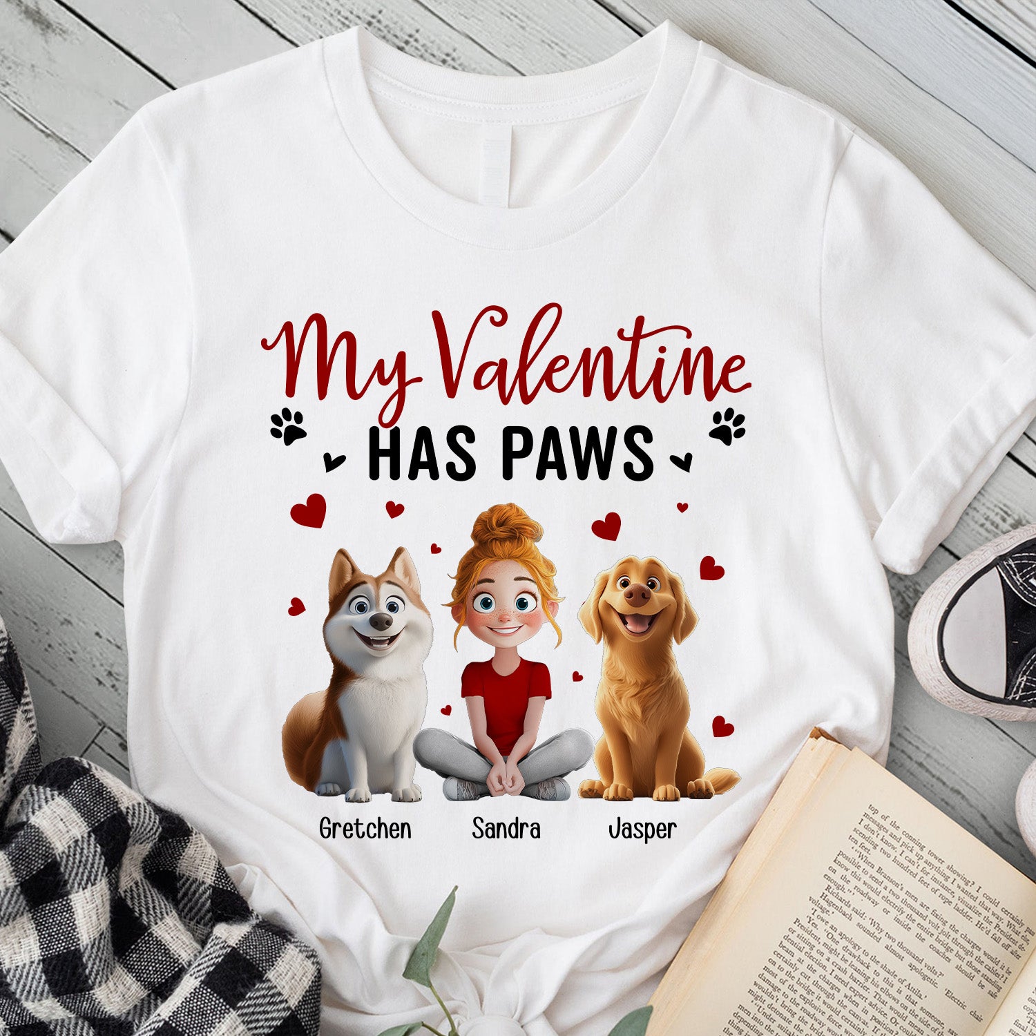 My Valentine Has Paws Gift For Dog Lovers - Personalized Shirt