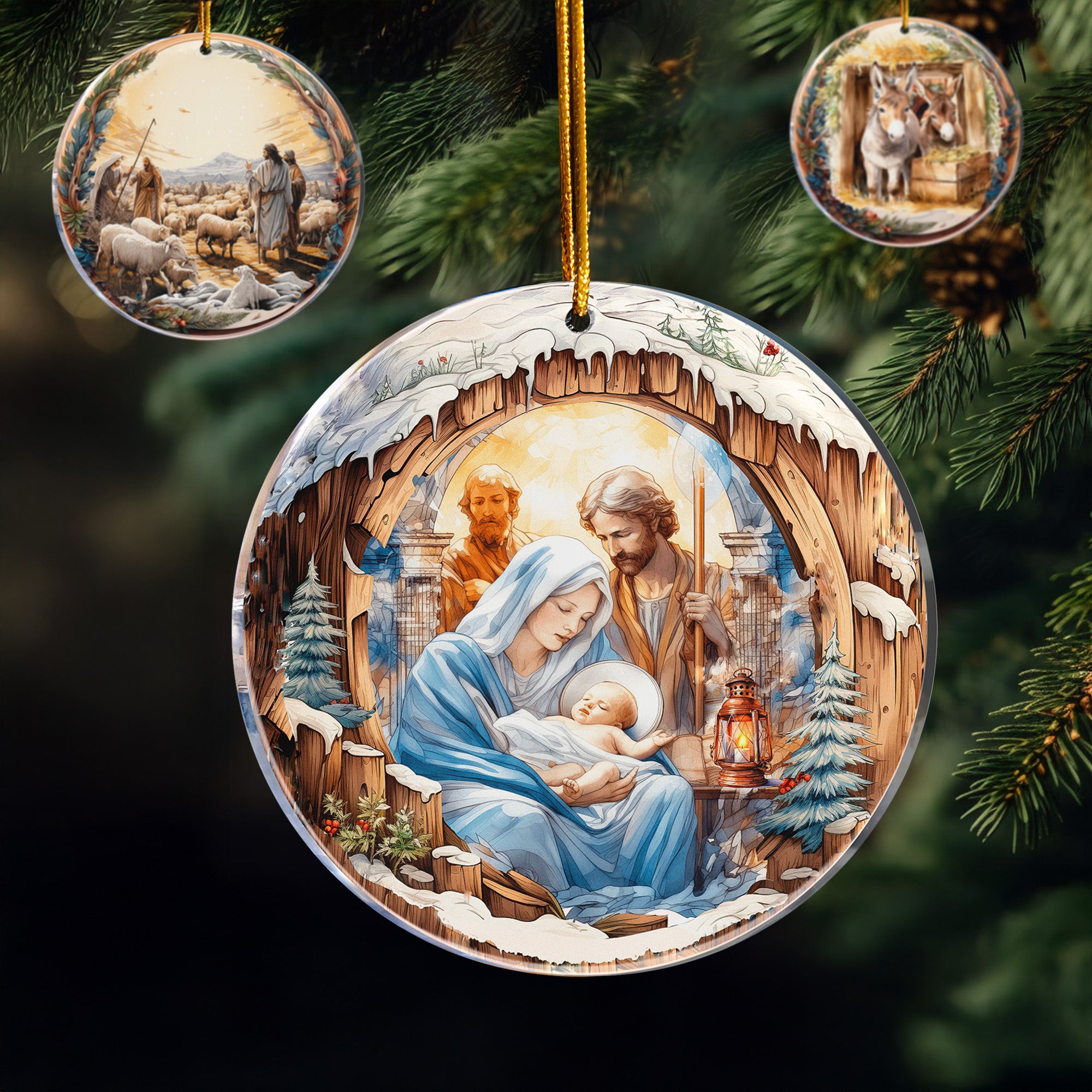 Nativity Ornament Christmas Ornament - Personalized Acrylic Ornament