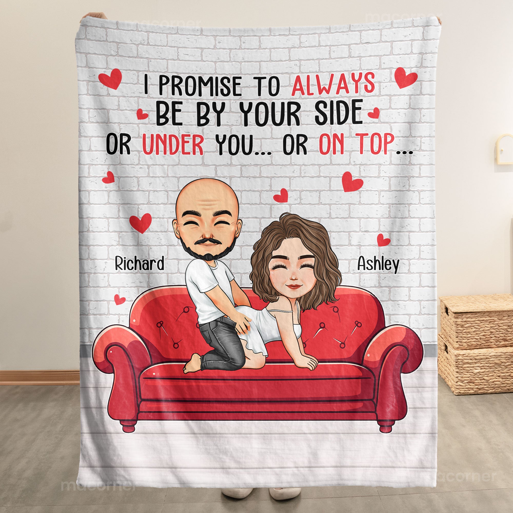 Naughty Couple I Promise To Always Be By Your Side - Personalized Blanket