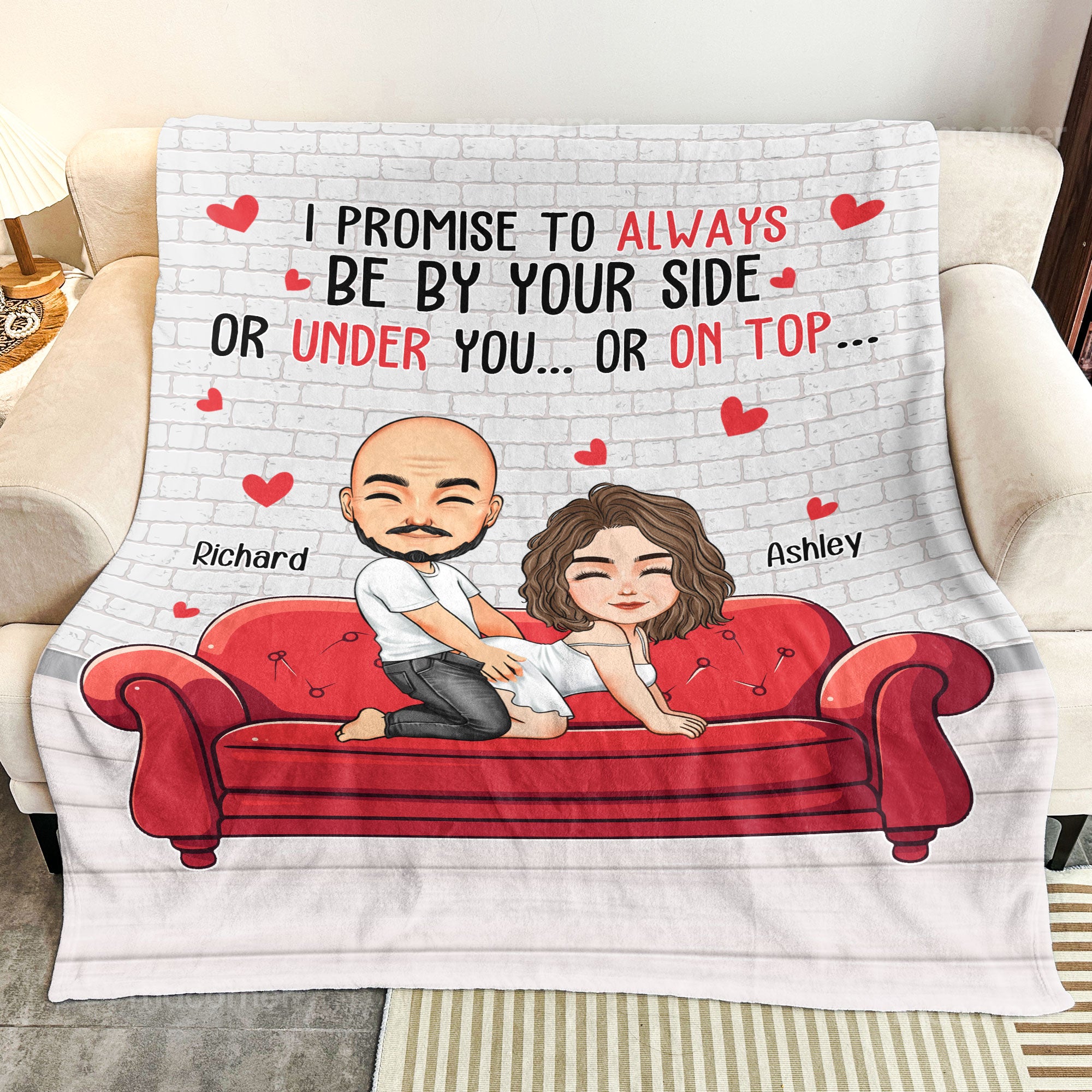 Naughty Couple I Promise To Always Be By Your Side - Personalized Blanket