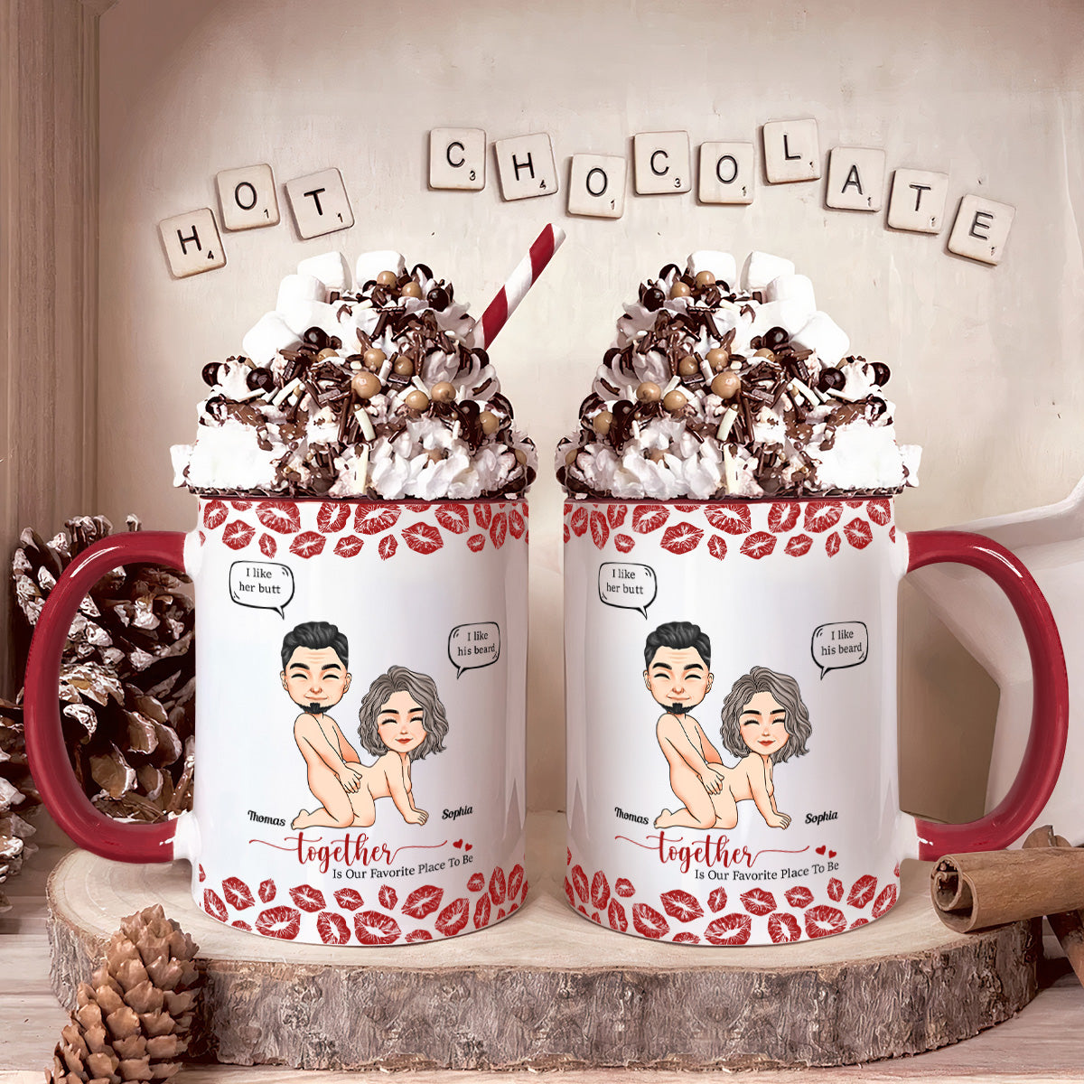 Naughty Couple Together Is Our Favorite Place To Be - Personalized Accent Mug