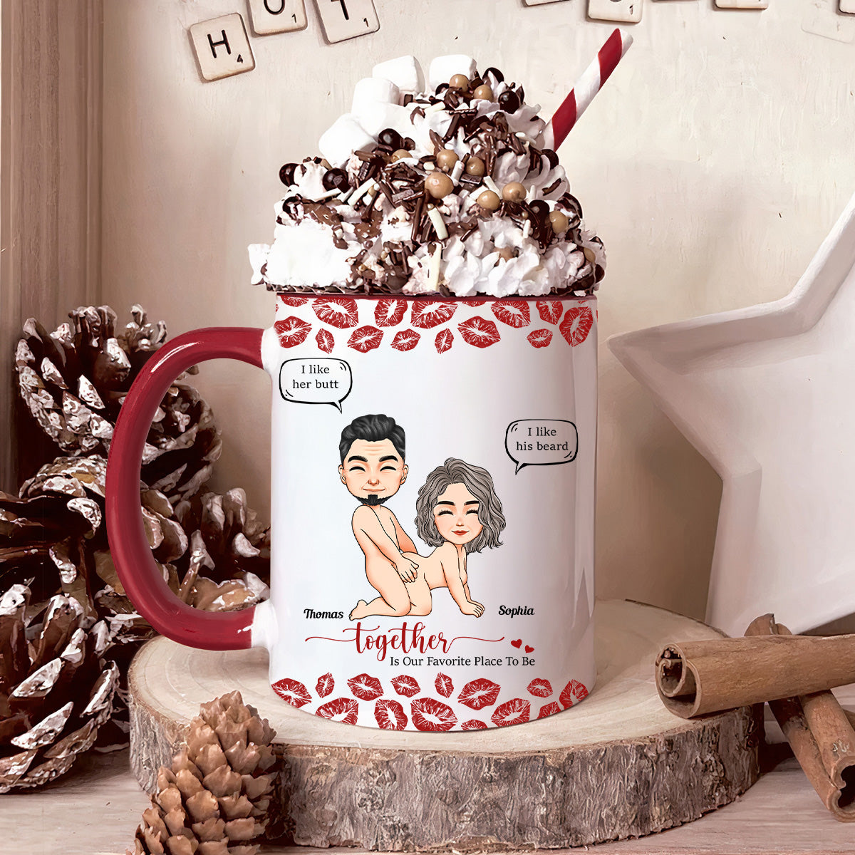 Naughty Couple Together Is Our Favorite Place To Be - Personalized Accent Mug