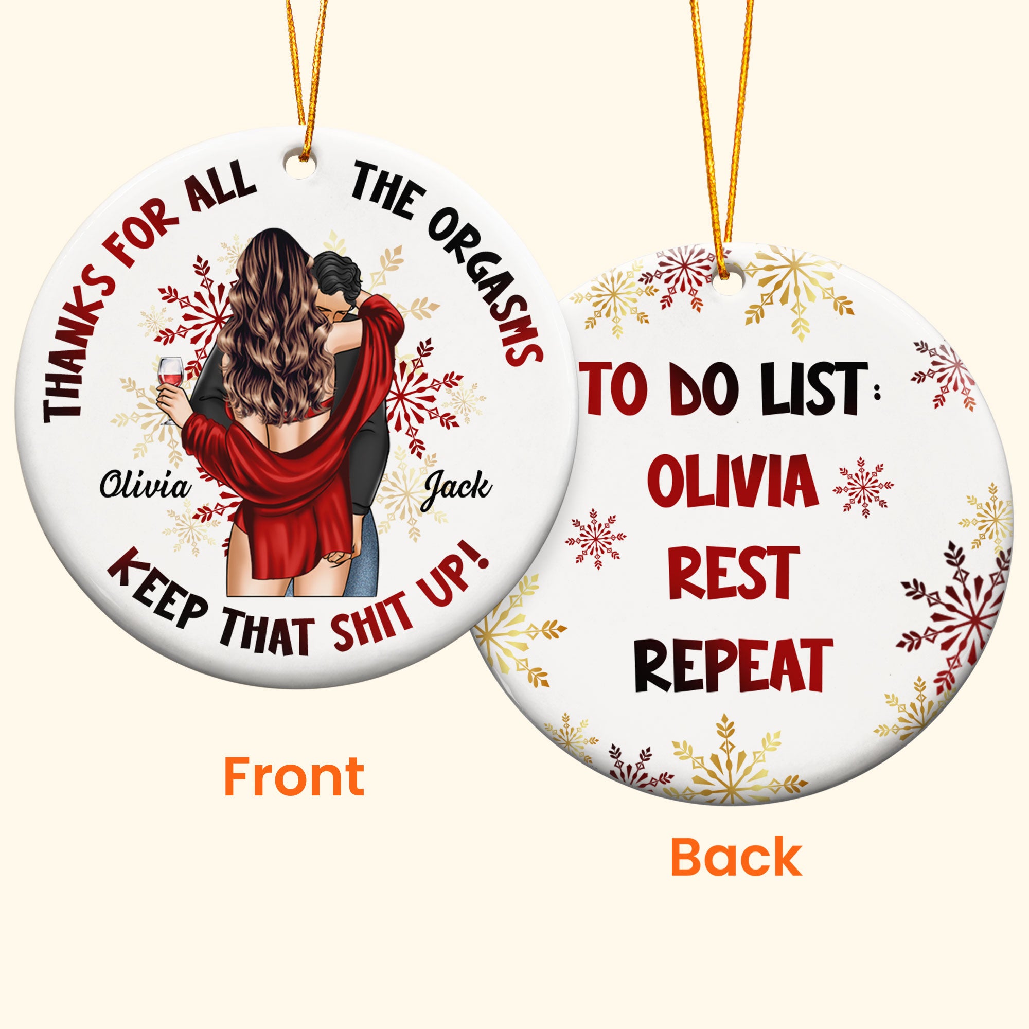 Naughty To Do List Christmas - Personalized Ceramic Ornament