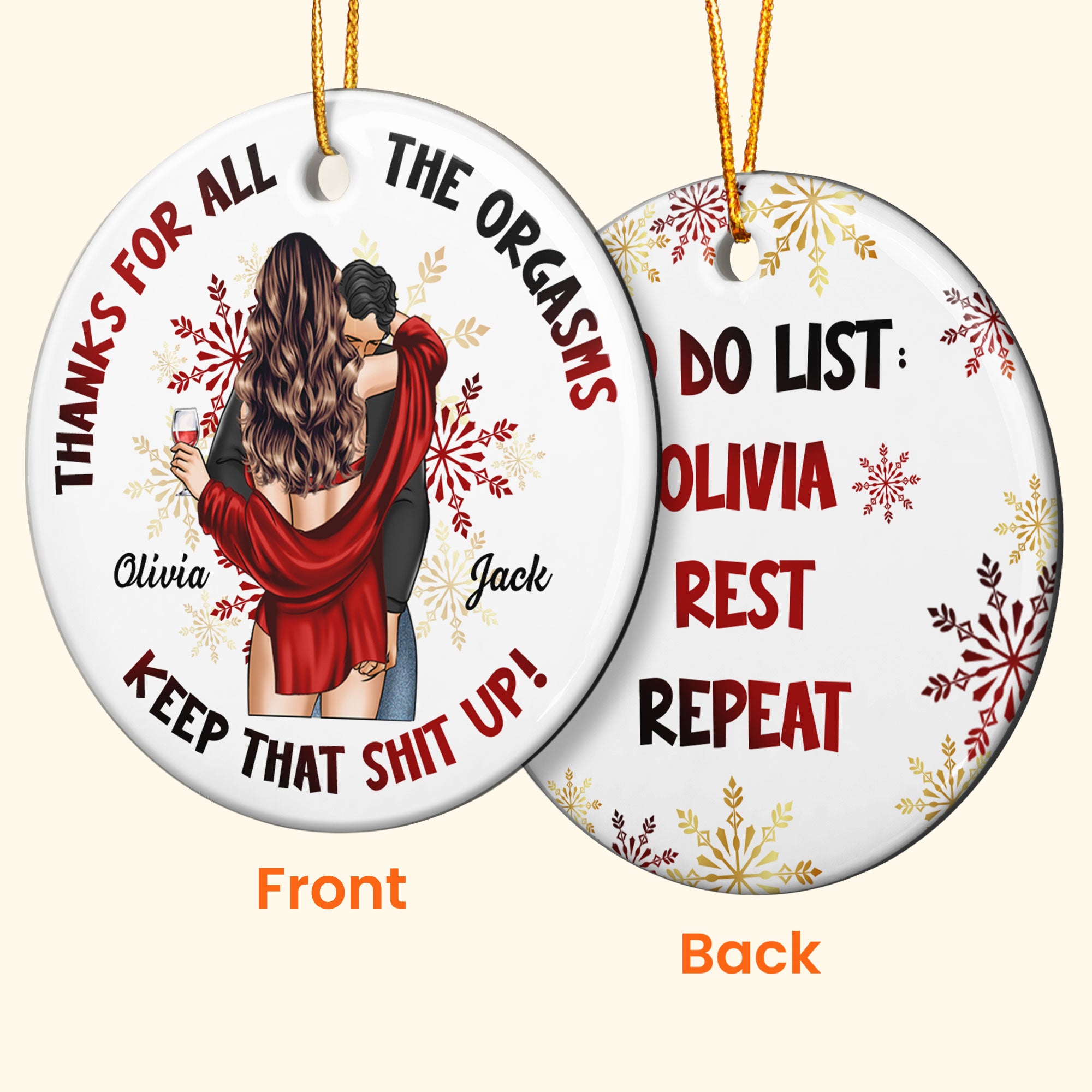 Naughty To Do List Christmas - Personalized Ceramic Ornament