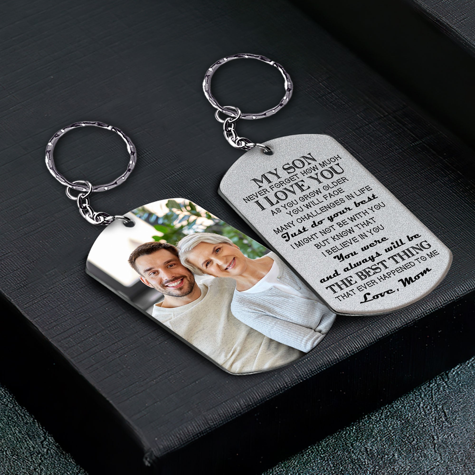 Never Forget How Much I Love You - Personalized Photo Keychain