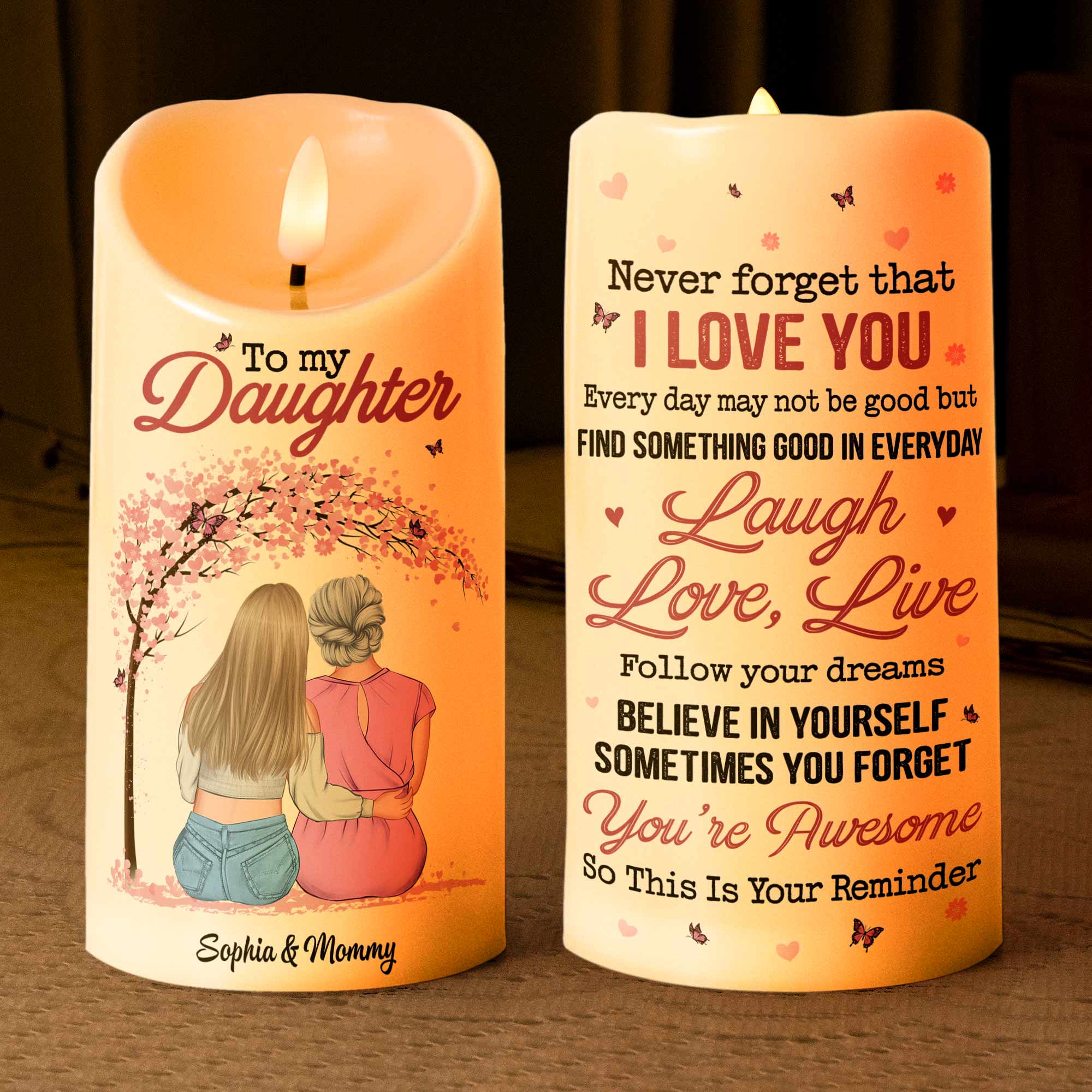 Never Forget That I Love You - Personalized LED Candle