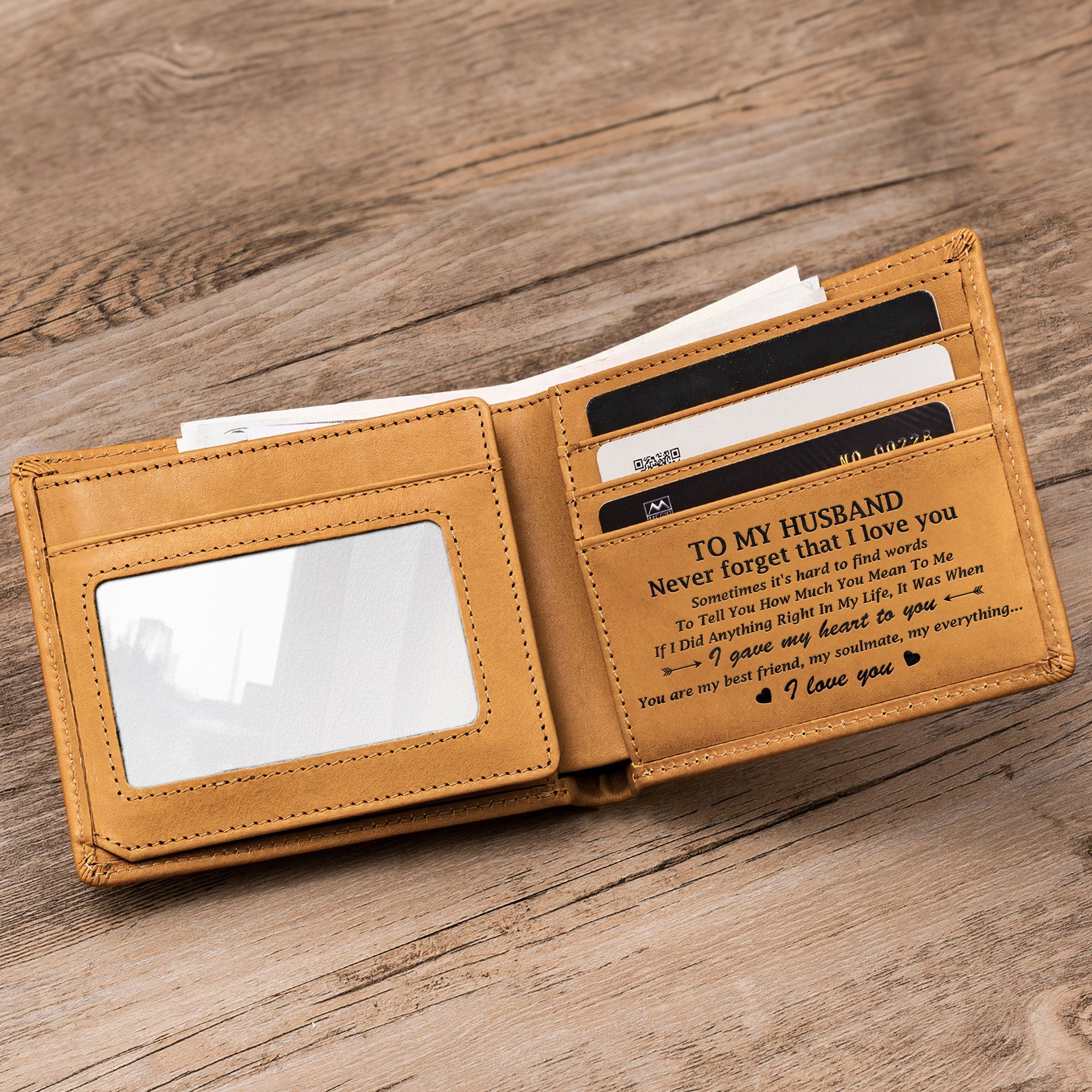 Never Forget That I Love You - Personalized Leather Wallet