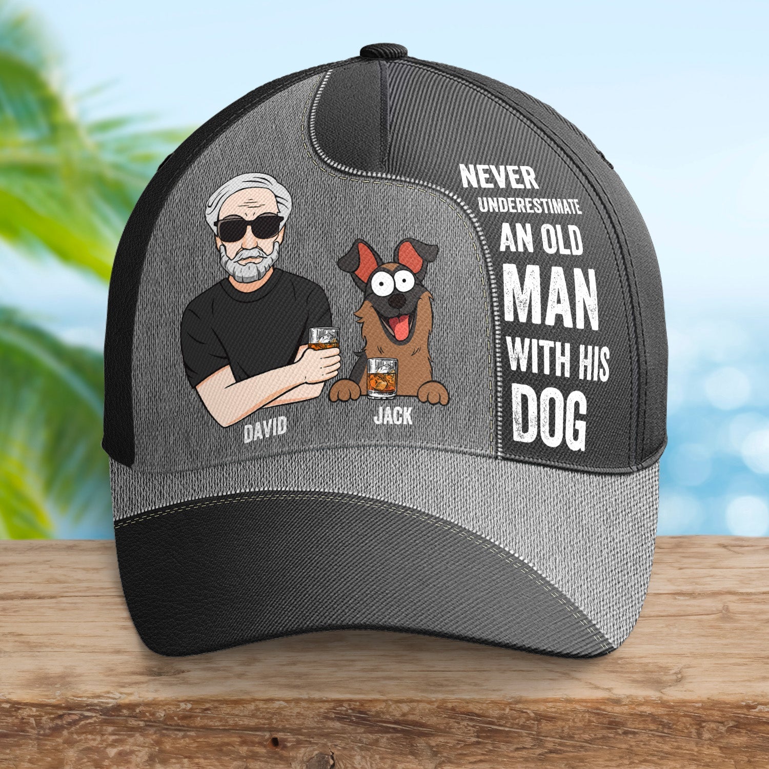 Never Underestimate An Old Man With His Dogs - Personalized Classic Cap