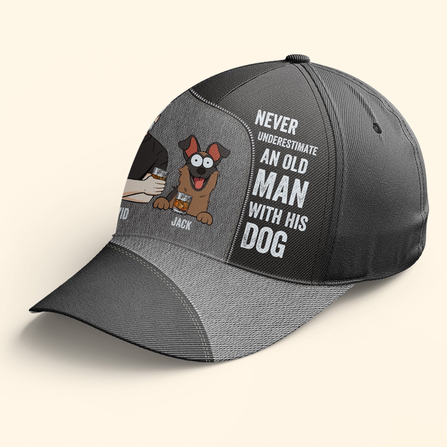 Never Underestimate An Old Man With His Dogs - Personalized Classic Cap