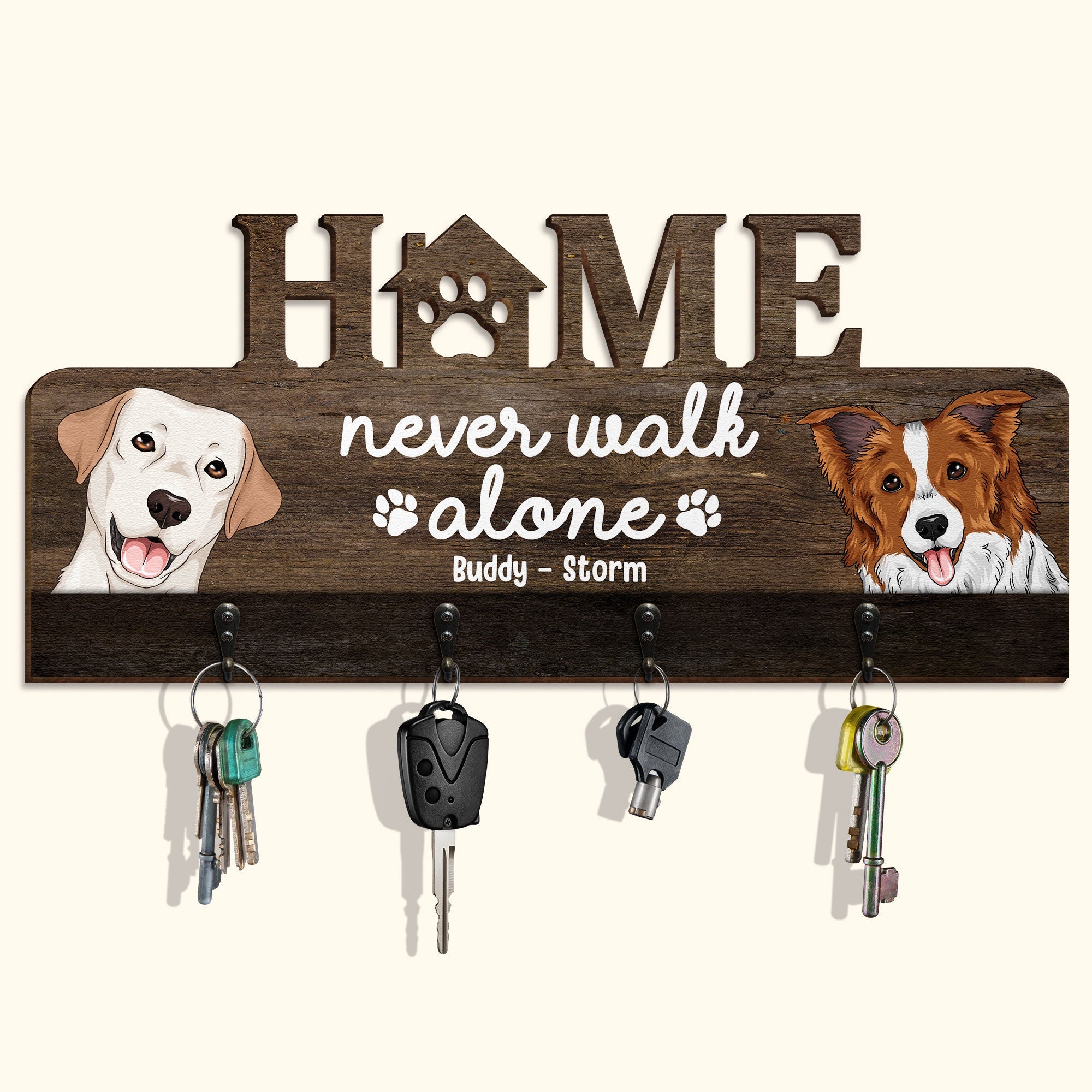 Never Walk Alone - Personalized Custom Key Holder