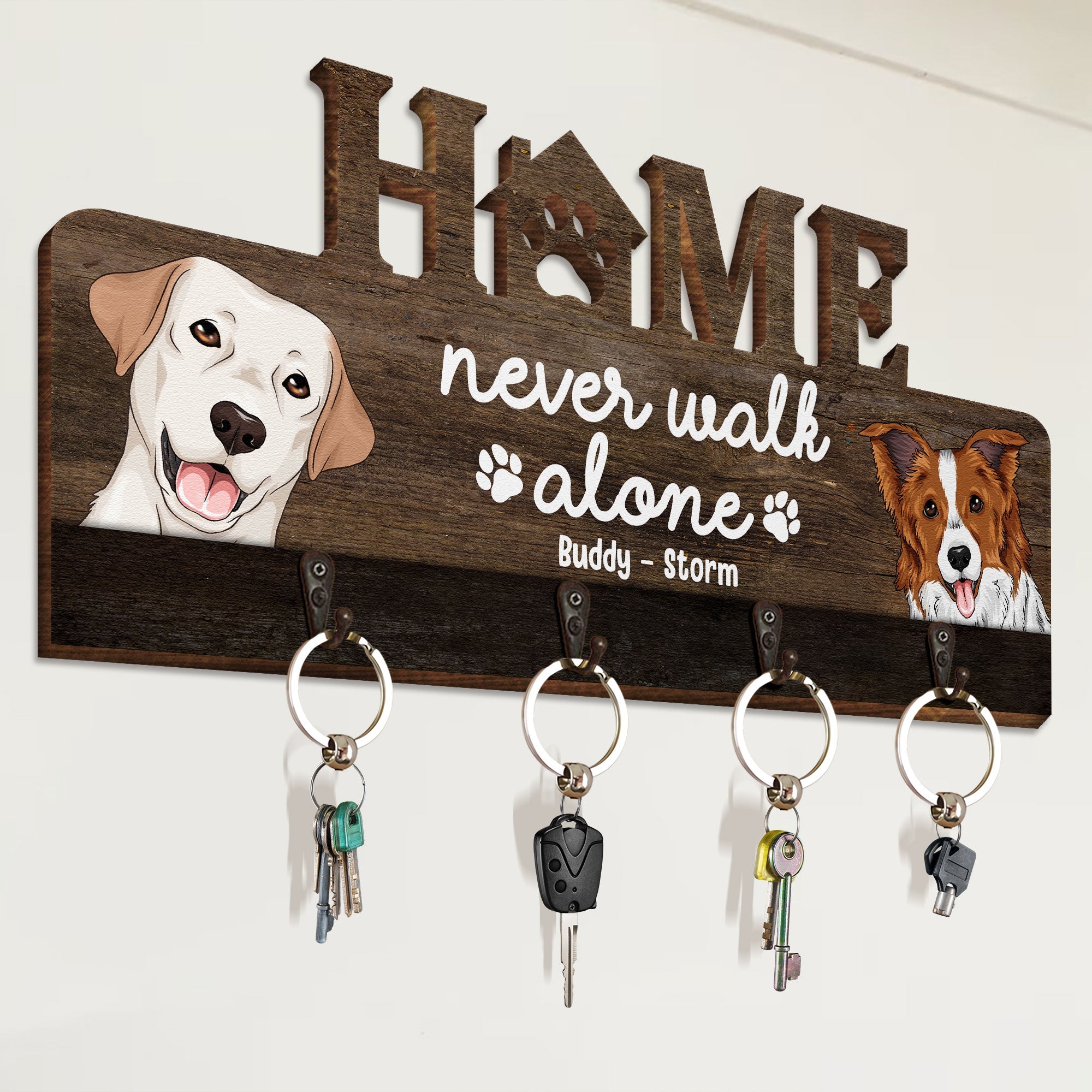 Never Walk Alone - Personalized Custom Key Holder