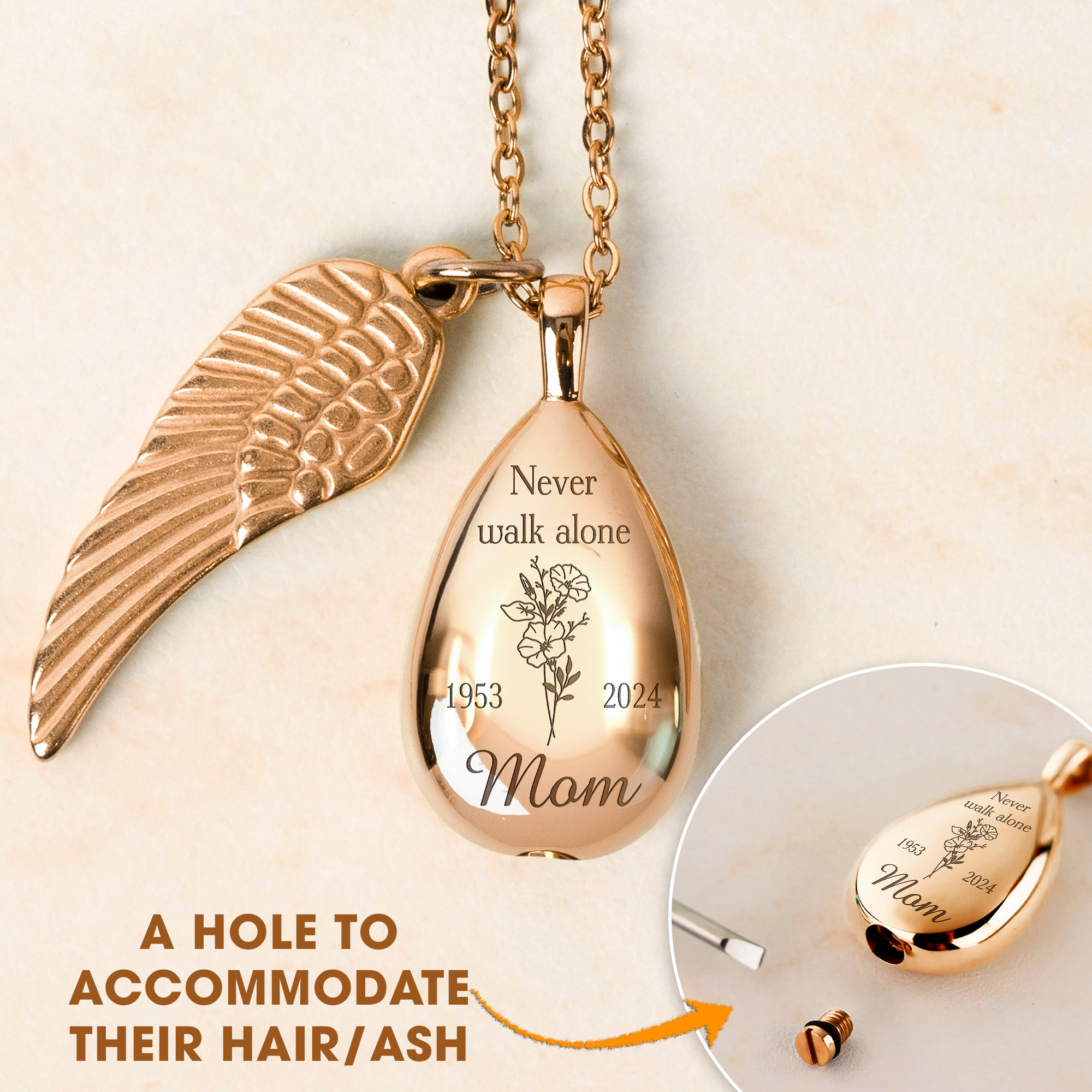 Never Walk Alone - Personalized Urn Necklace