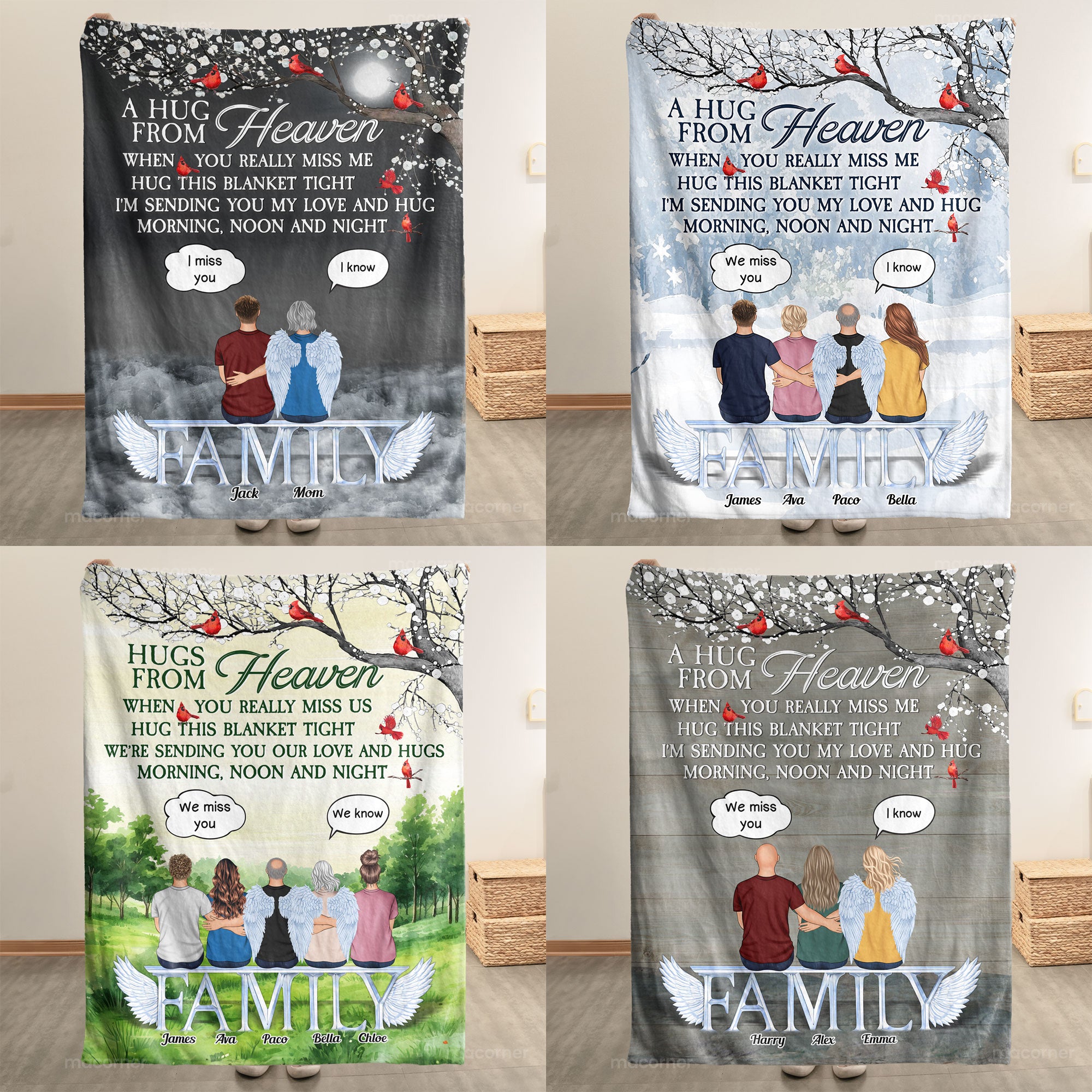 New Christmas Blanket A Hug From Heaven - Personalized Blanket