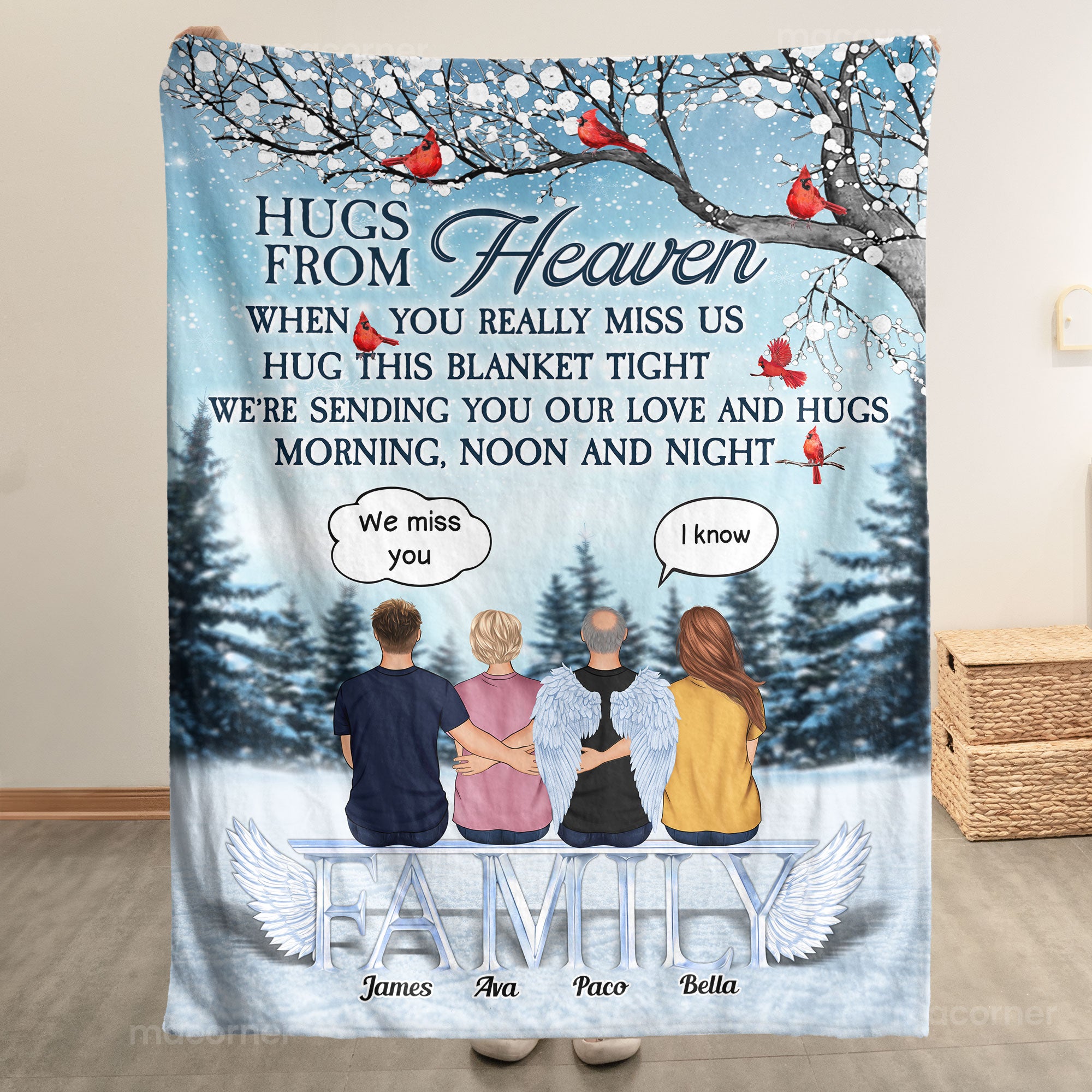 New Christmas Blanket A Hug From Heaven - Personalized Blanket