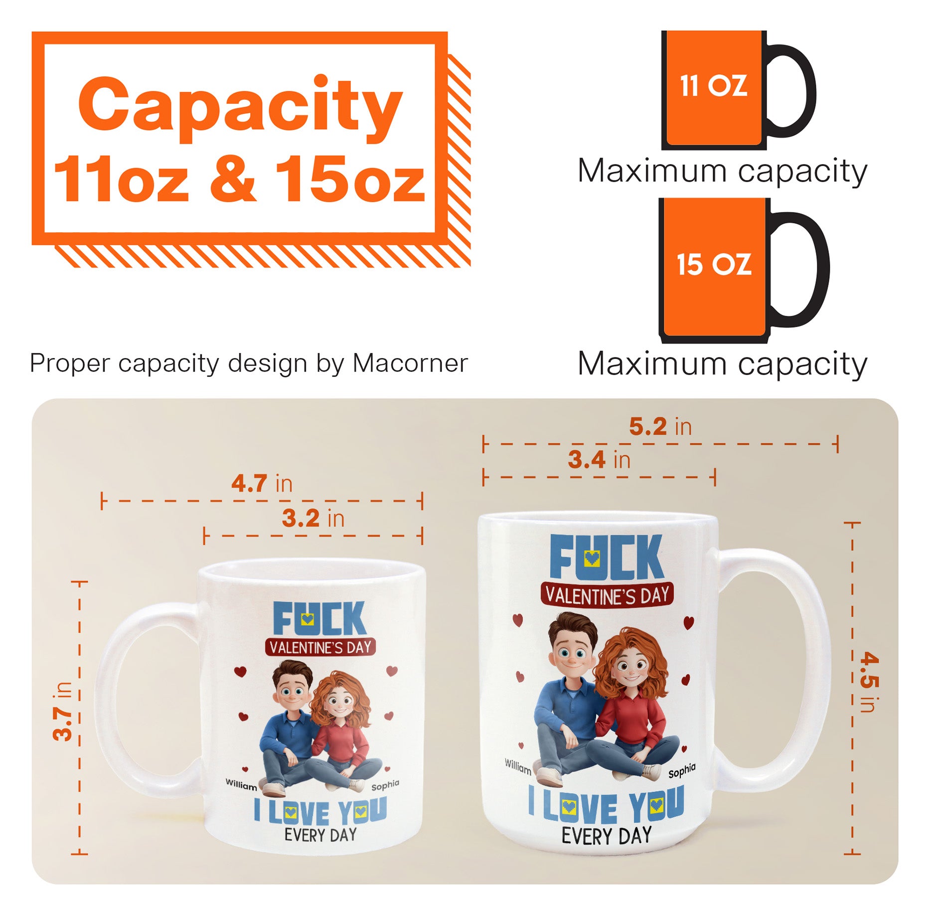 New Couple Version F*ck Valentine's Day I Love You Every Day - Personalized Mug