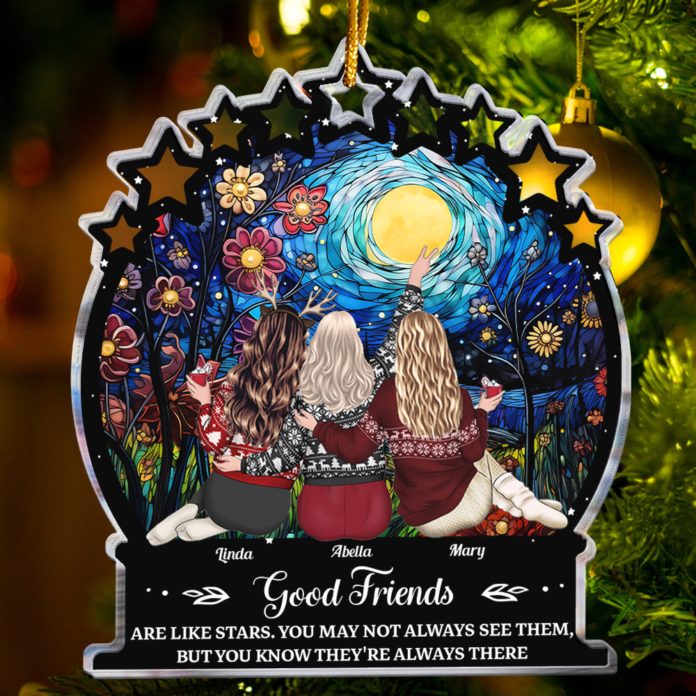 New Good Friends Are Like Stars - Personalized Acrylic Ornament