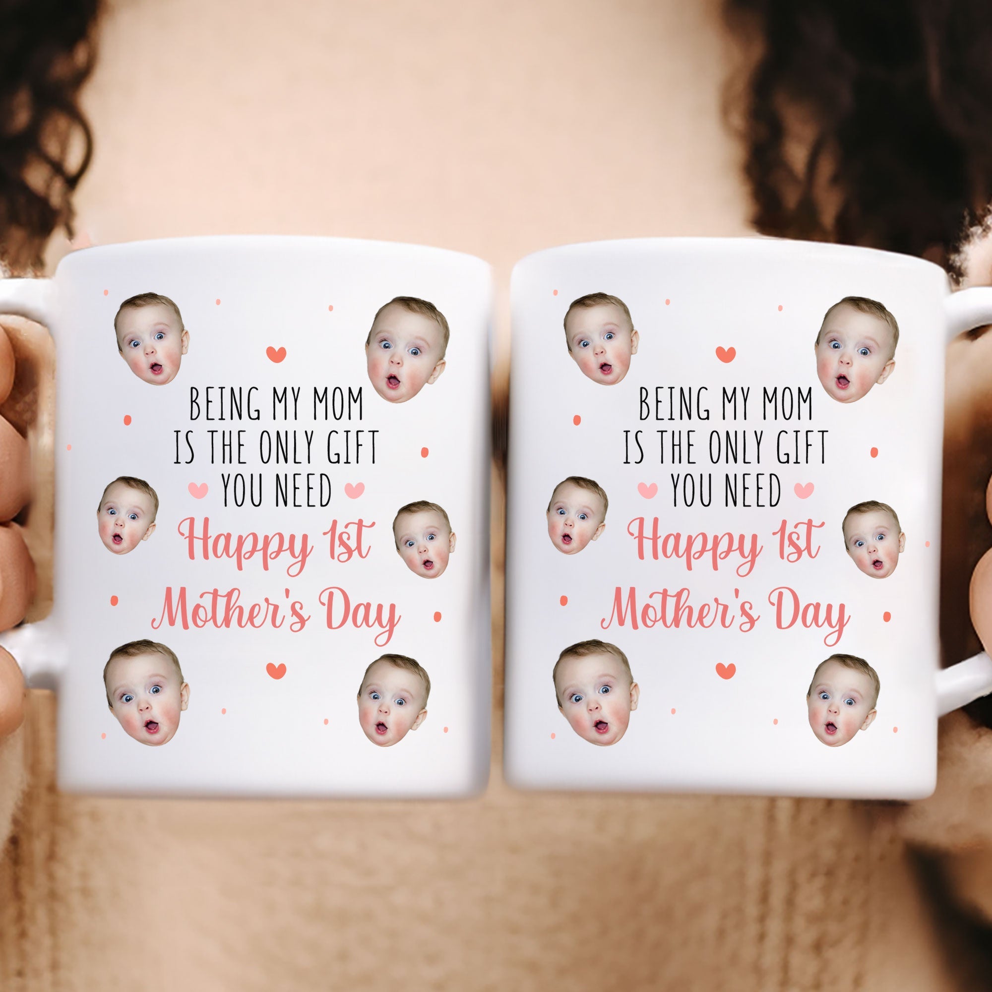 New Mom First Mother's Day Being My Mom Is The Only Gift - Personalized Photo Mug