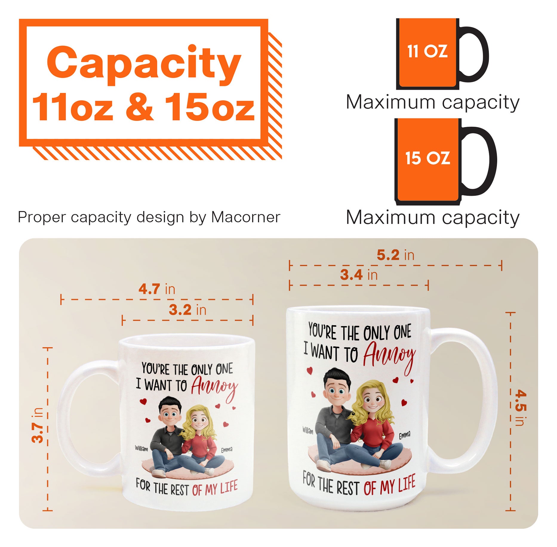 New Version Couple Cartoon Style You're The Only One I Want To Annoy - Personalized Mug