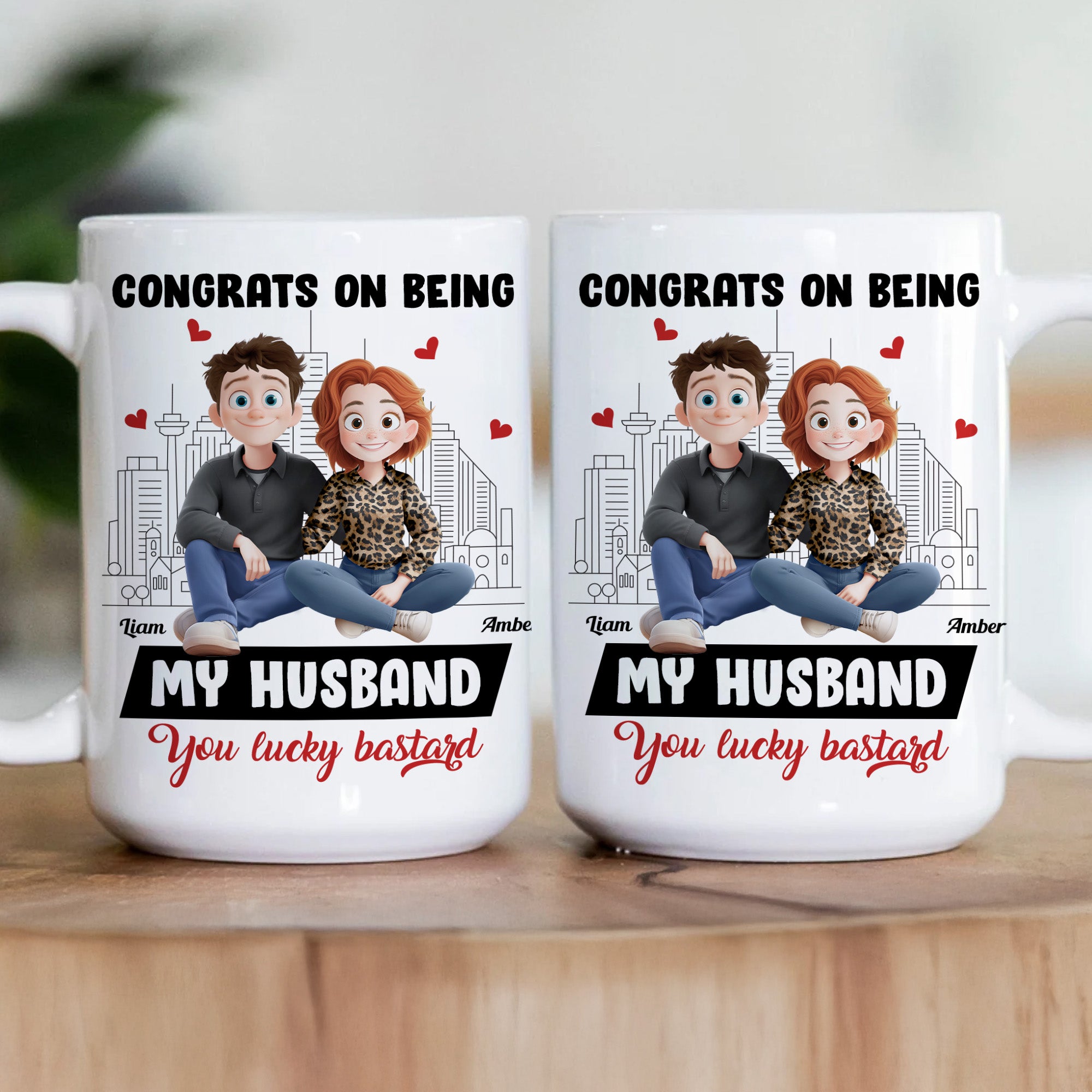 New Version Funny Couple Congrats On Being My Husband - Personalized Mug