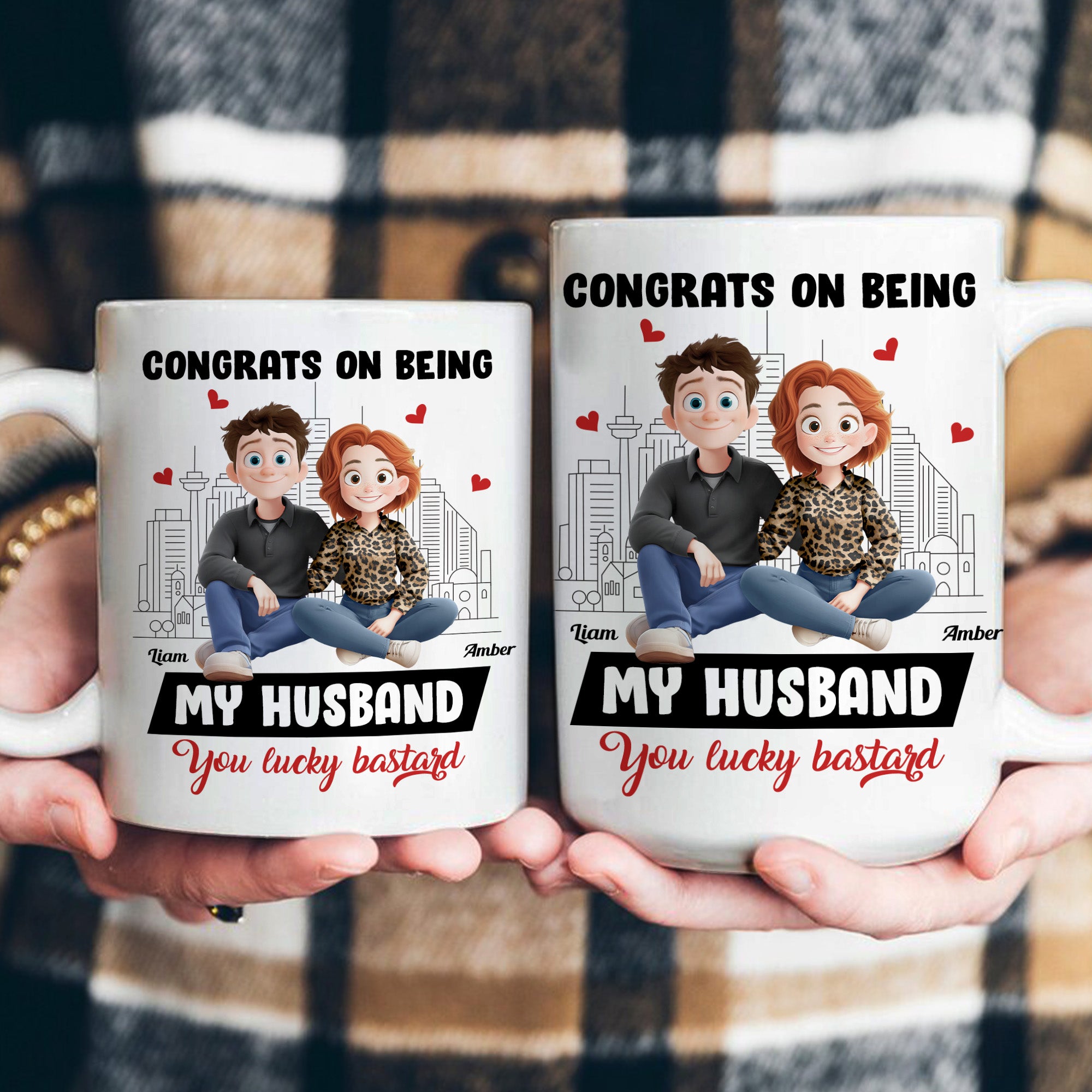 New Version Funny Couple Congrats On Being My Husband - Personalized Mug