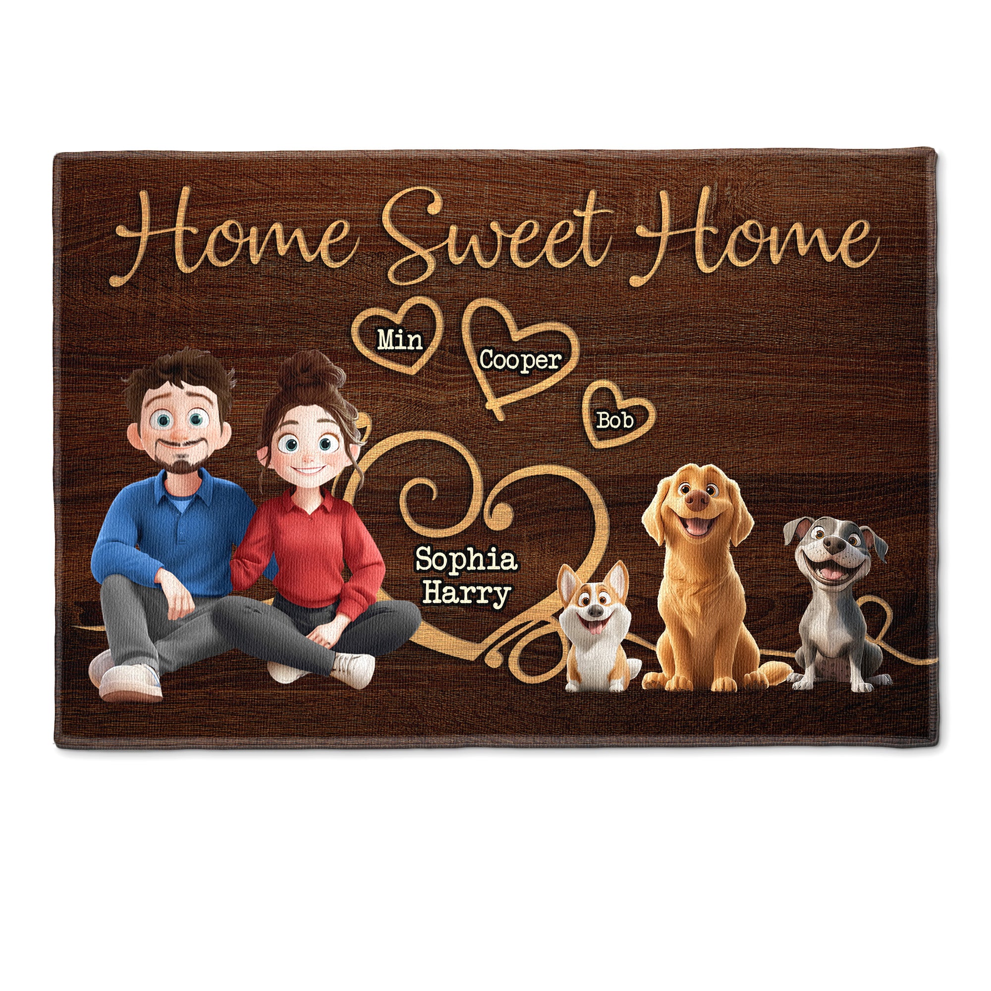 New Version Home Sweet Home Dog Lovers - Personalized Doormat