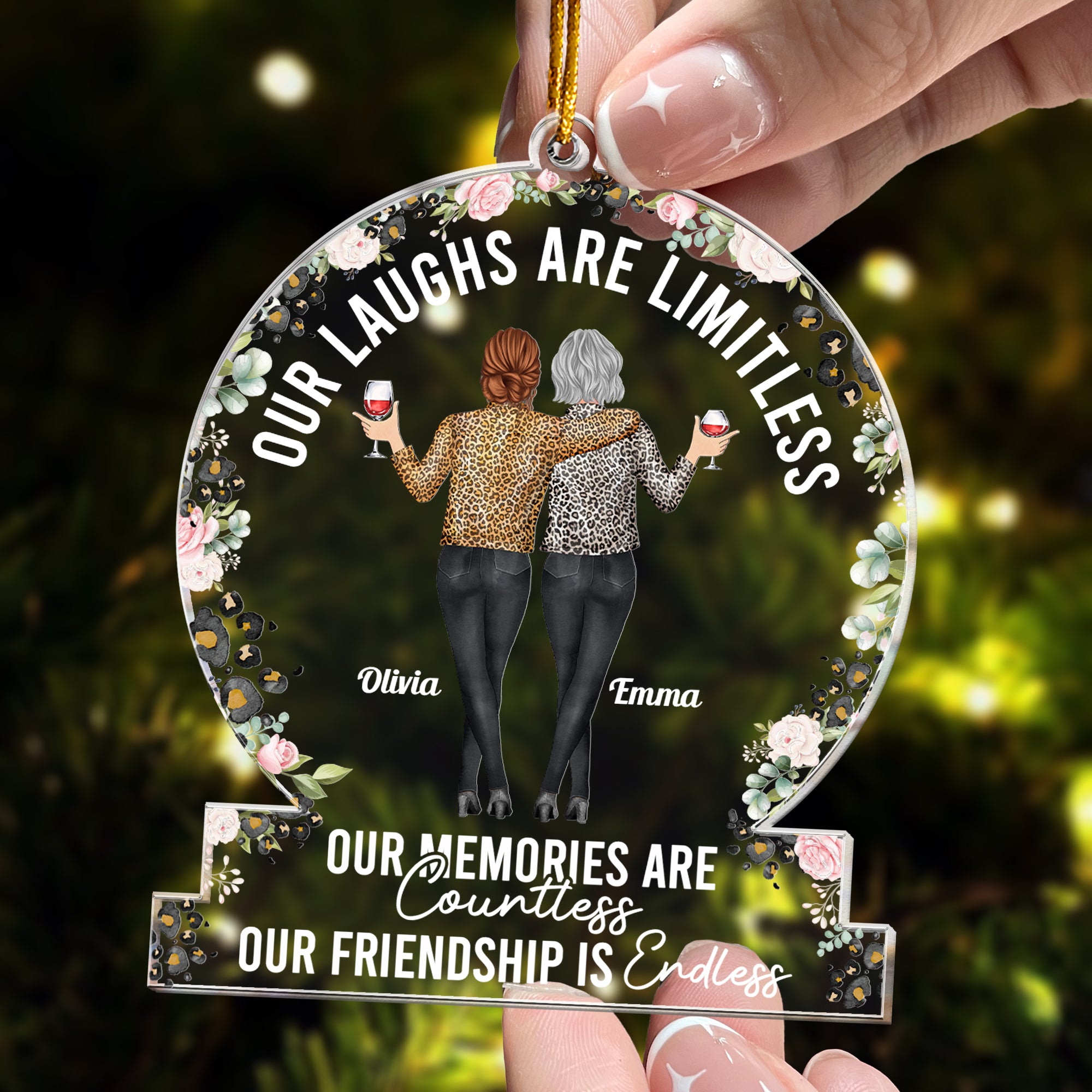 New Version Our Laughs Are Limitless Our Friendship Is Endless - Personalized Acrylic Ornament