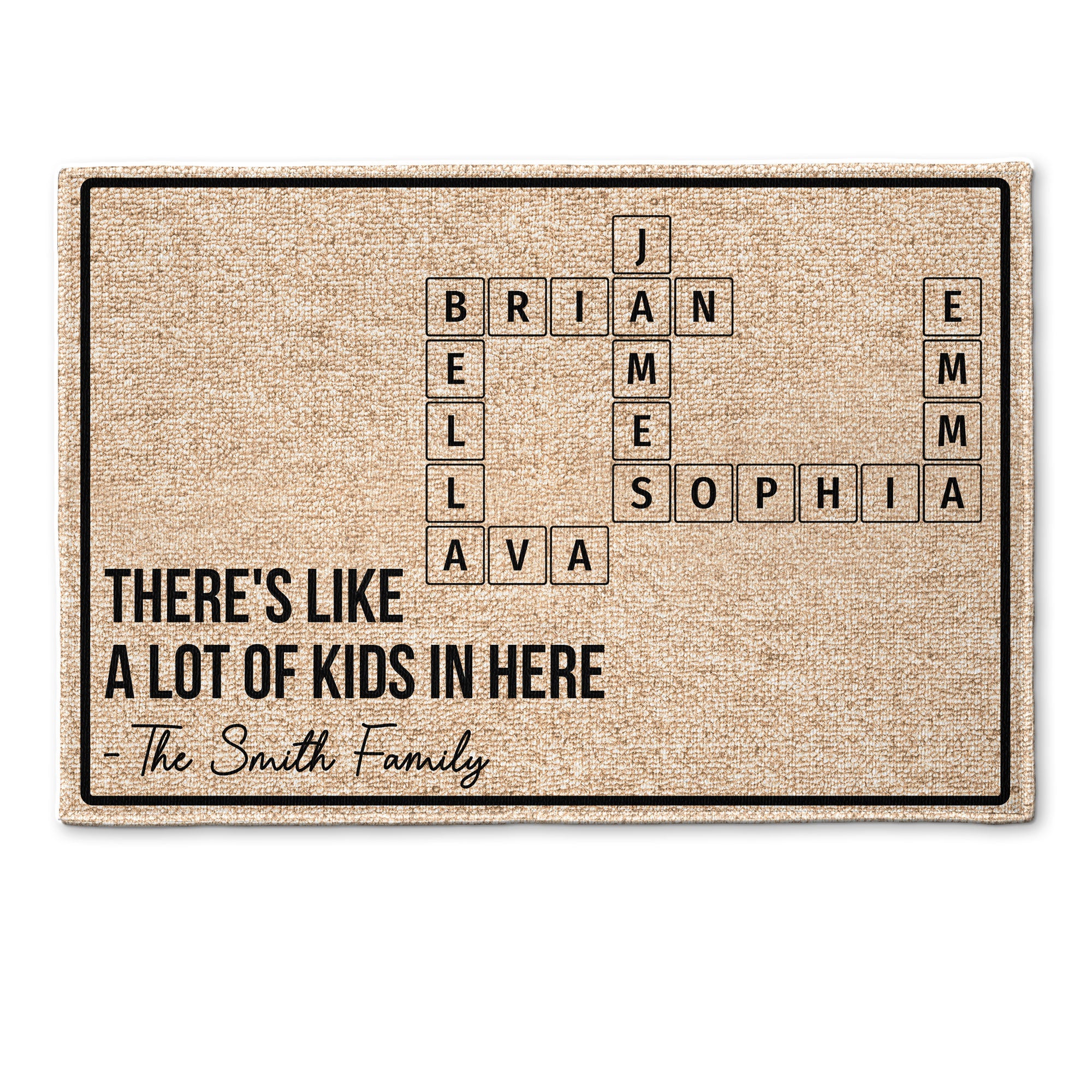 New Version There's Like A Lot Of Kids In Here - Personalized Doormat