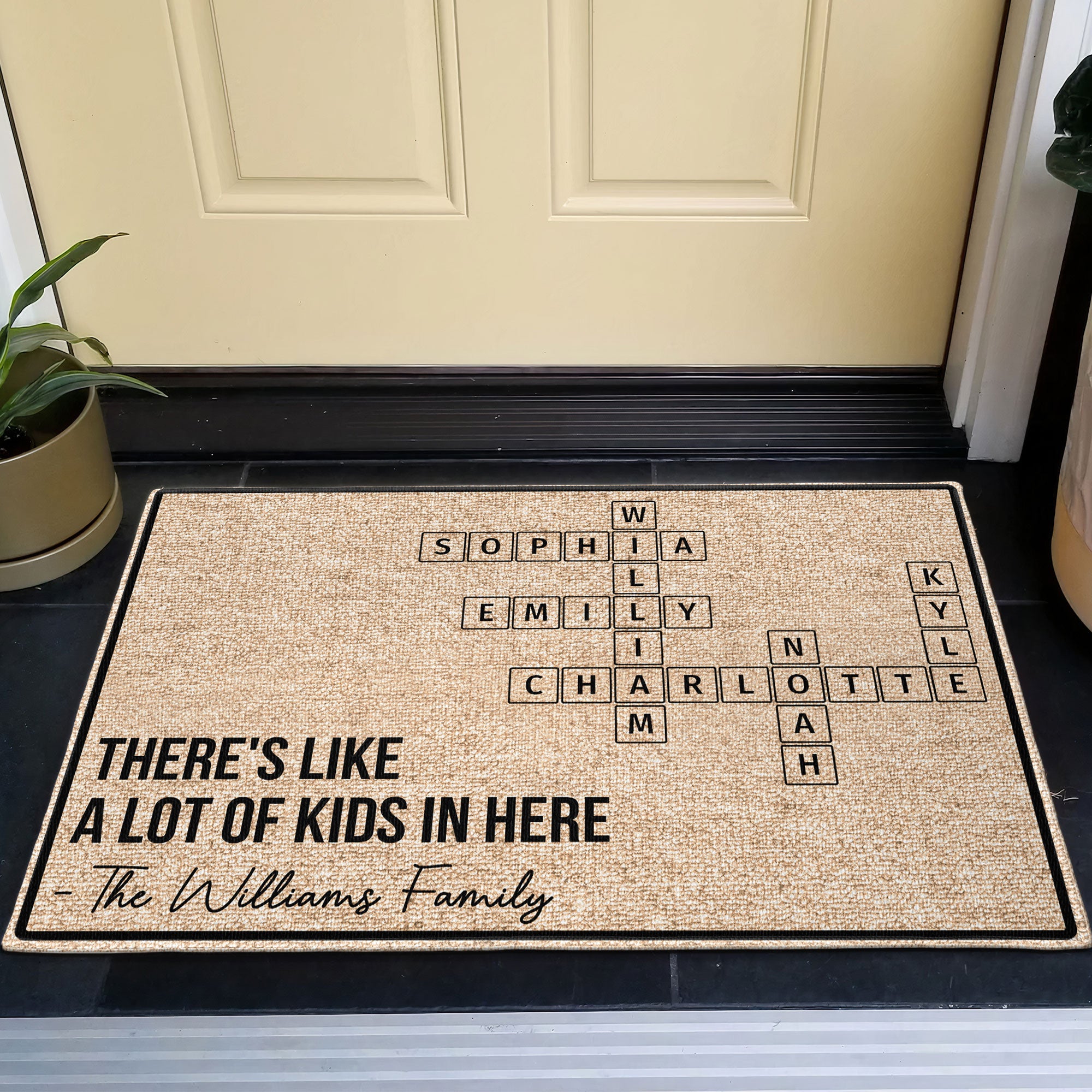 New Version There's Like A Lot Of Kids In Here - Personalized Doormat