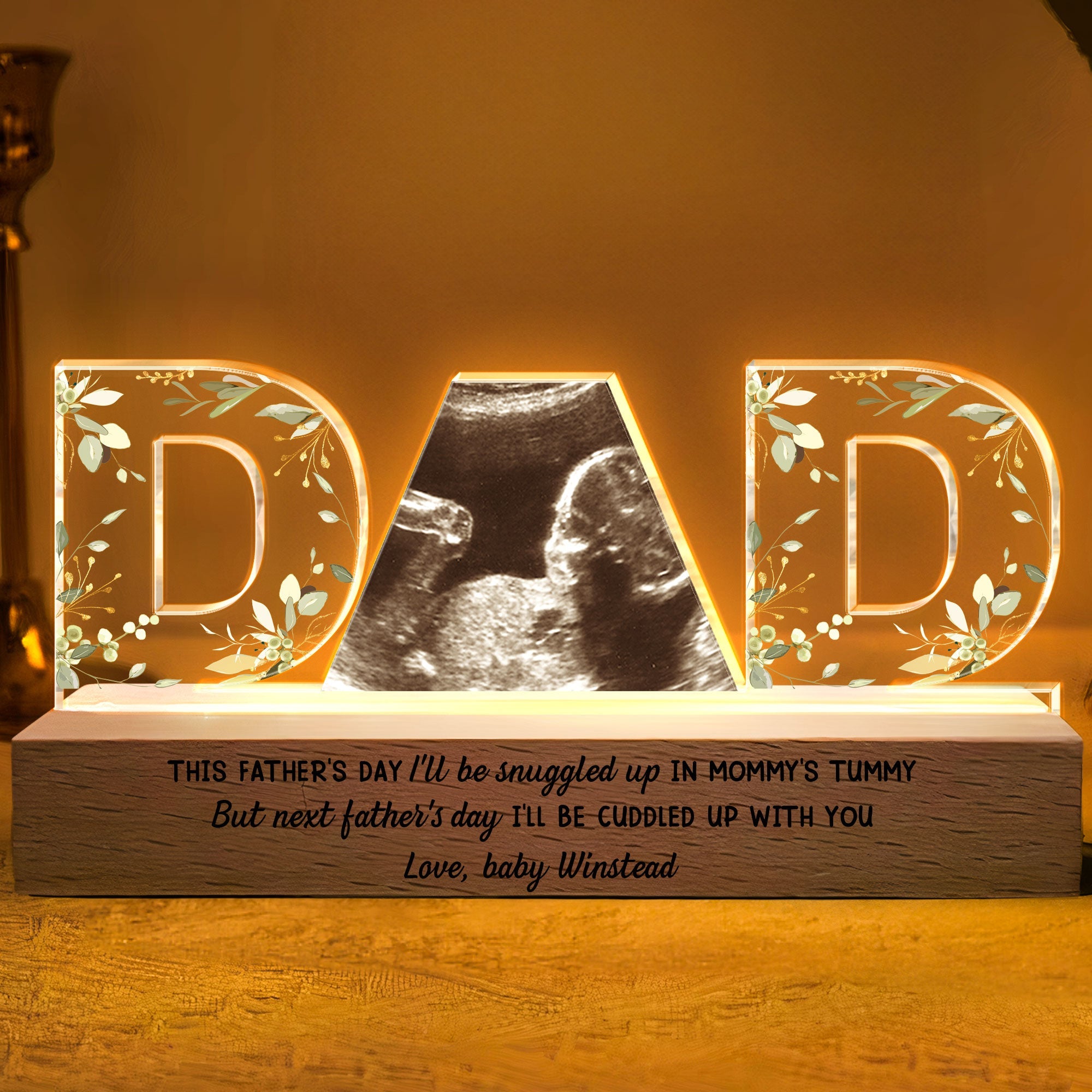 Next Father's Day I'll Be Cuddled Up With You - Personalized Photo LED Night Light