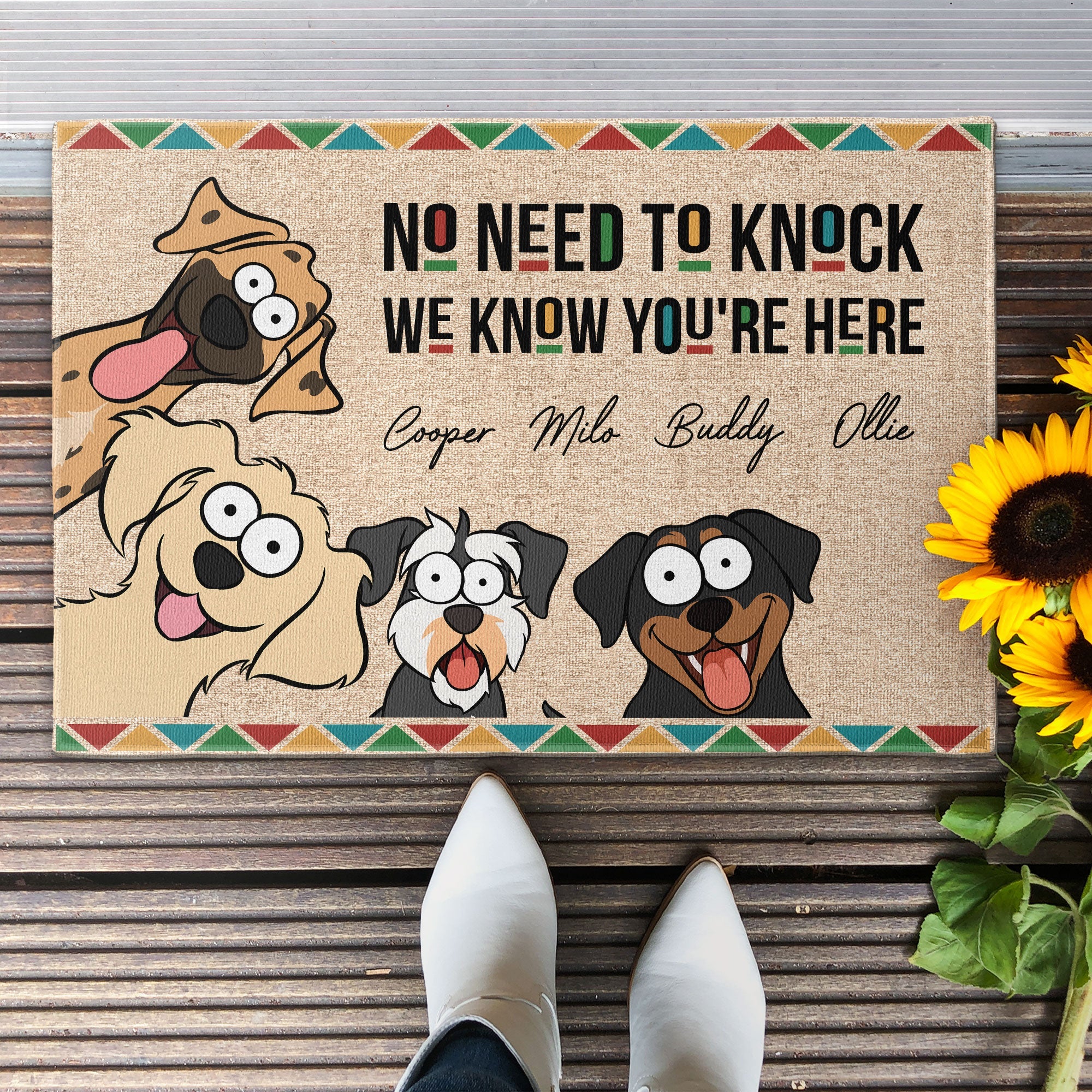 No Need To Knock Custom Dogs, Cats - Personalized Doormat