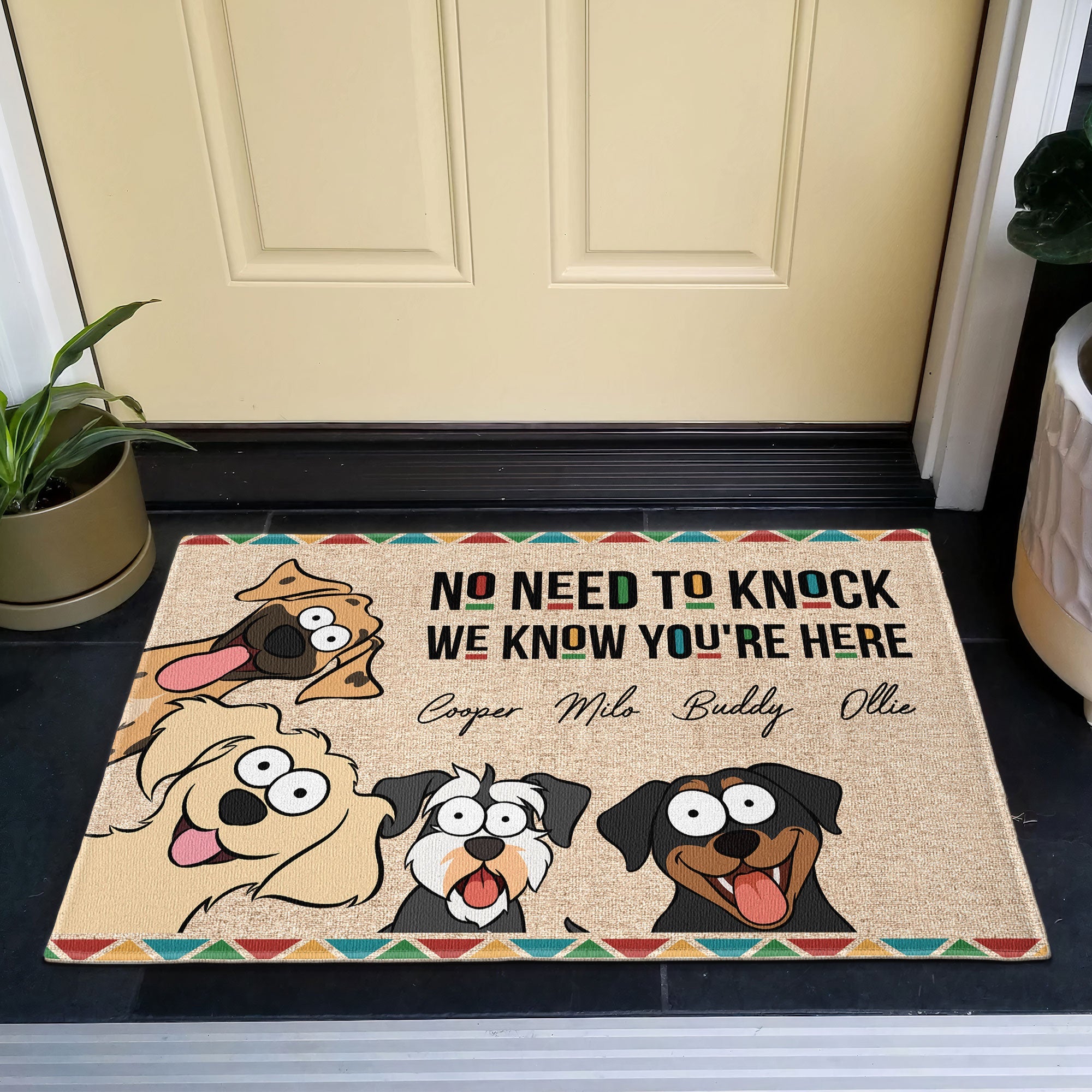 No Need To Knock Custom Dogs, Cats - Personalized Doormat