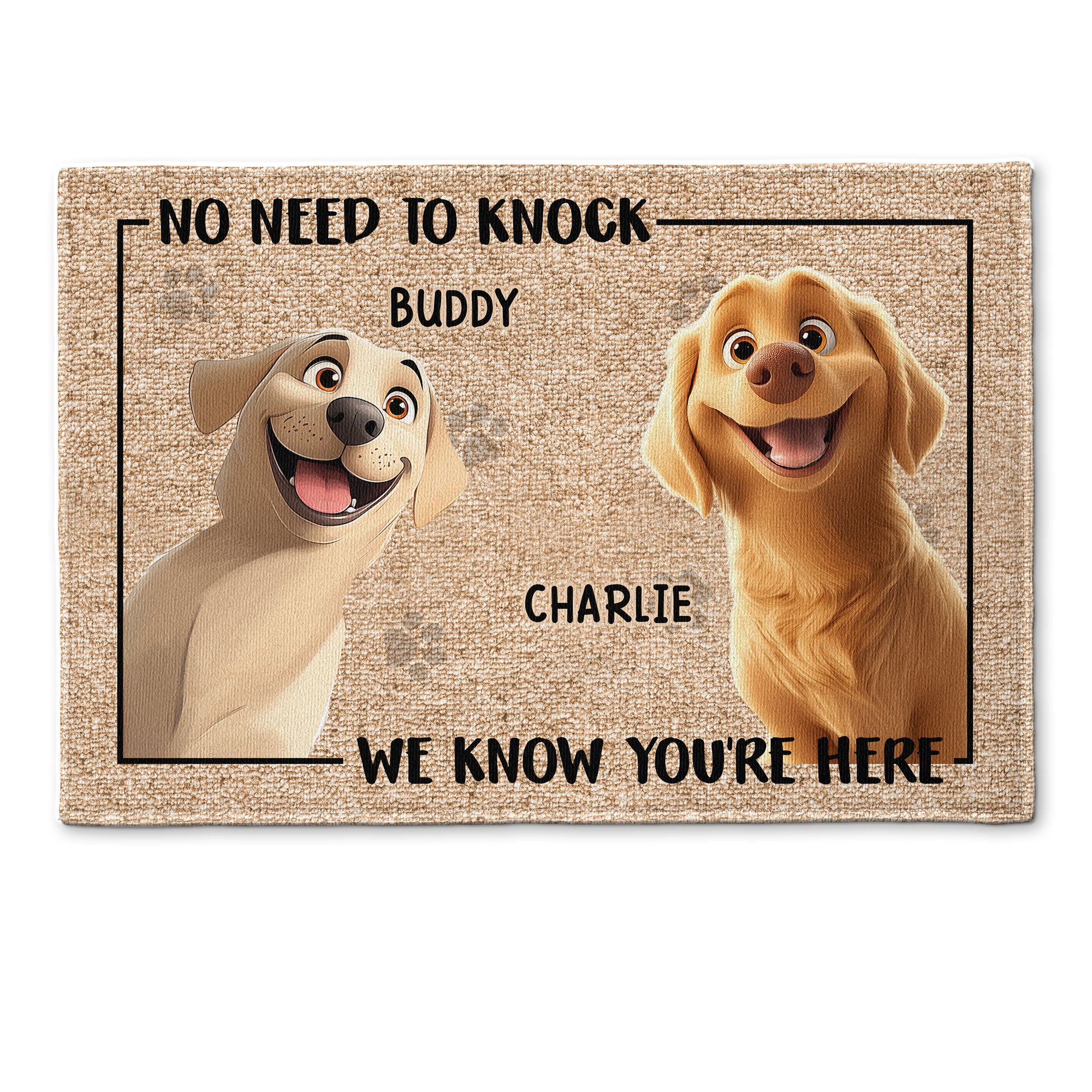 No Need To Knock - New Dog Version - Personalized Doormat