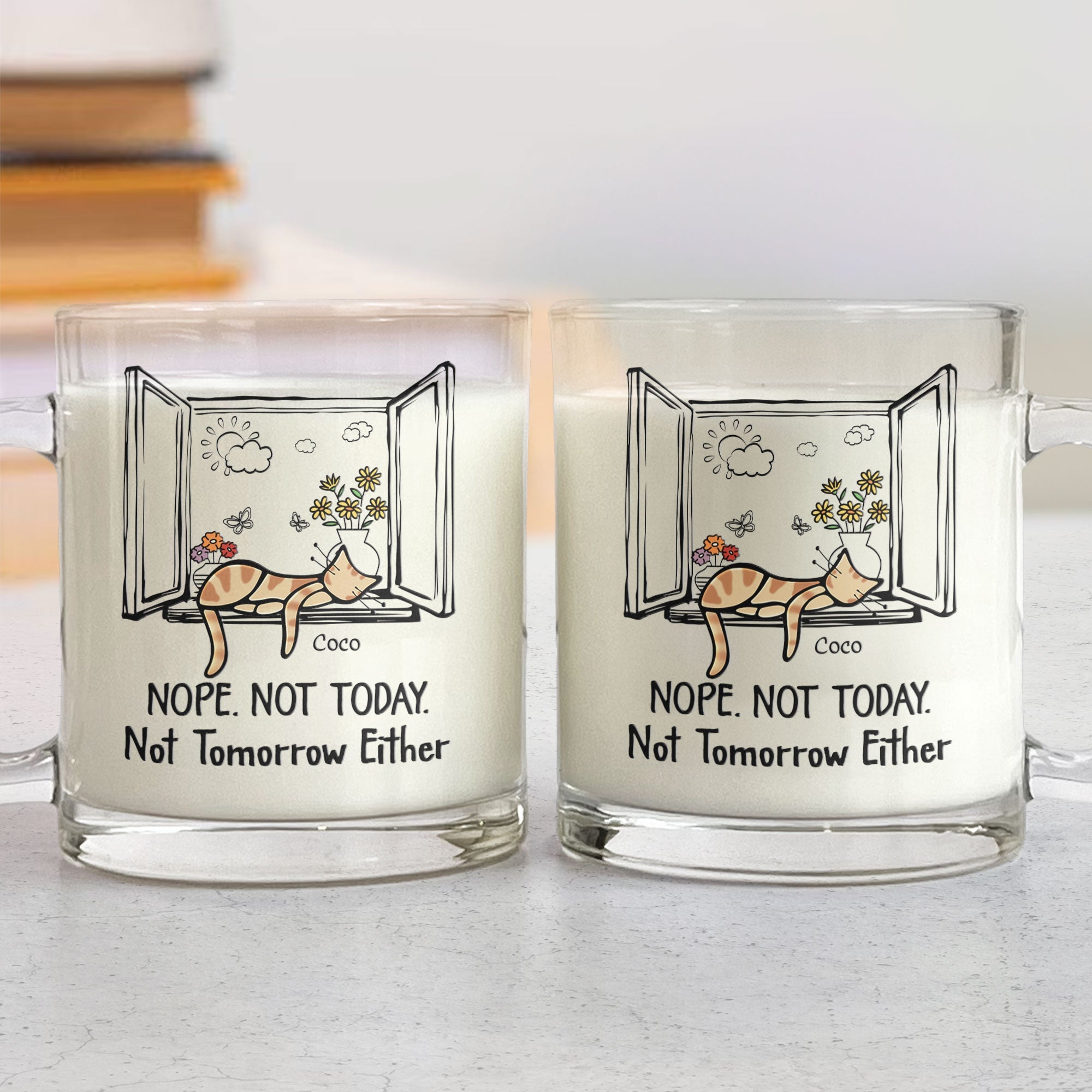 Nope. Not Today. - Personalized Glass Mug