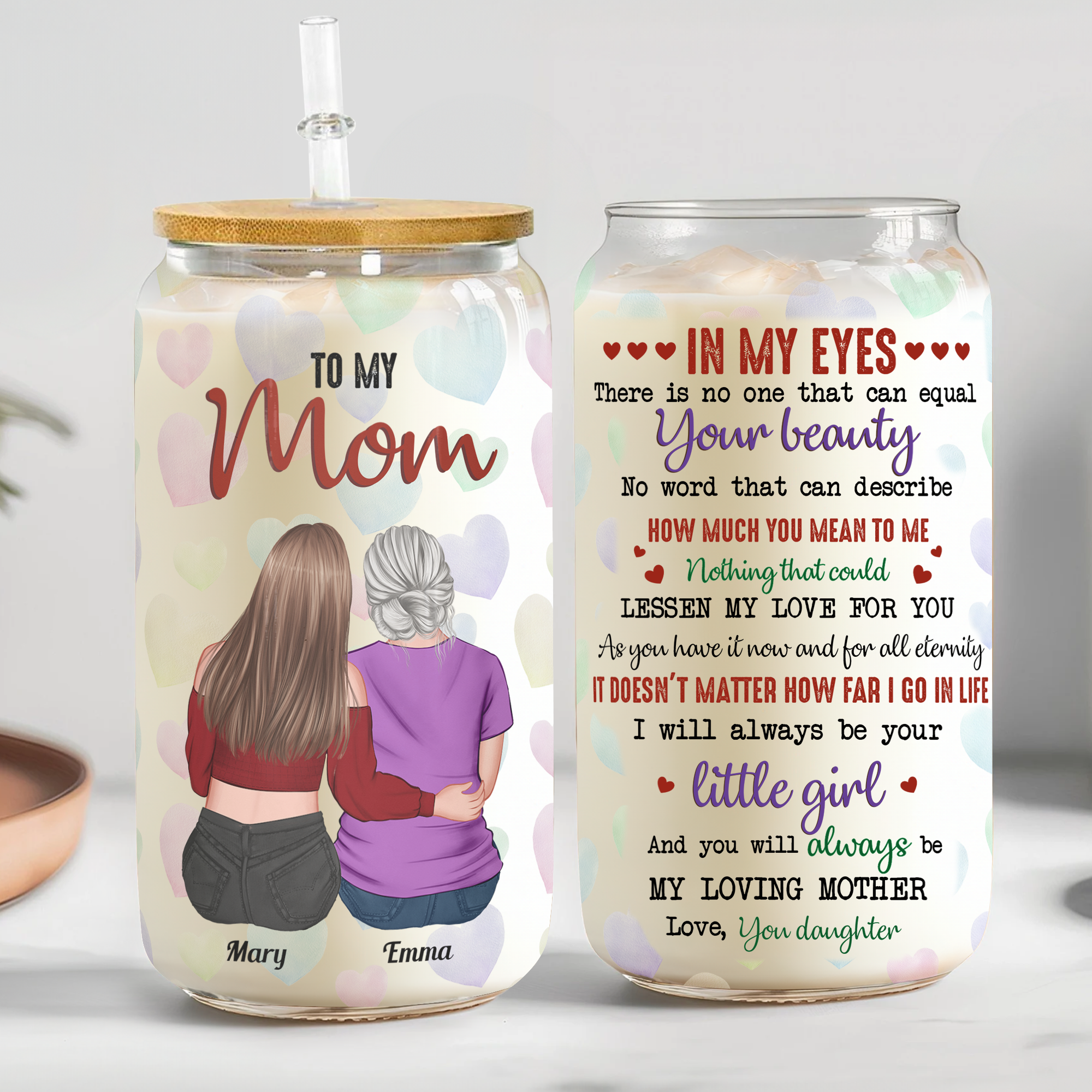 Nothing That Could Lessen My Love For You - Personalized Clear Glass Cup