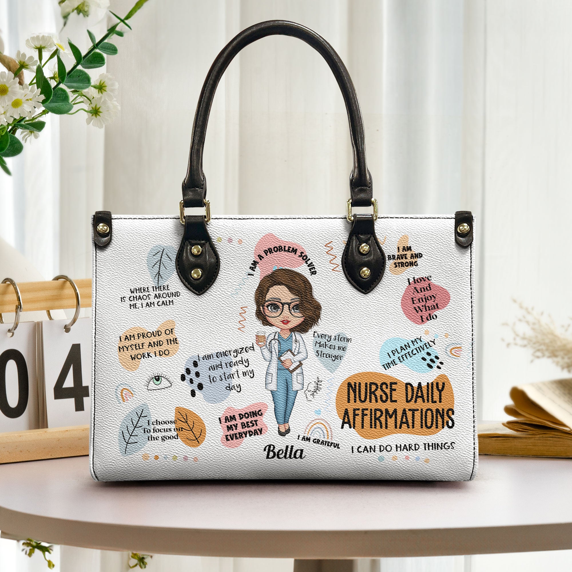 Nurse Daily Affirmations - Personalized Leather Bag