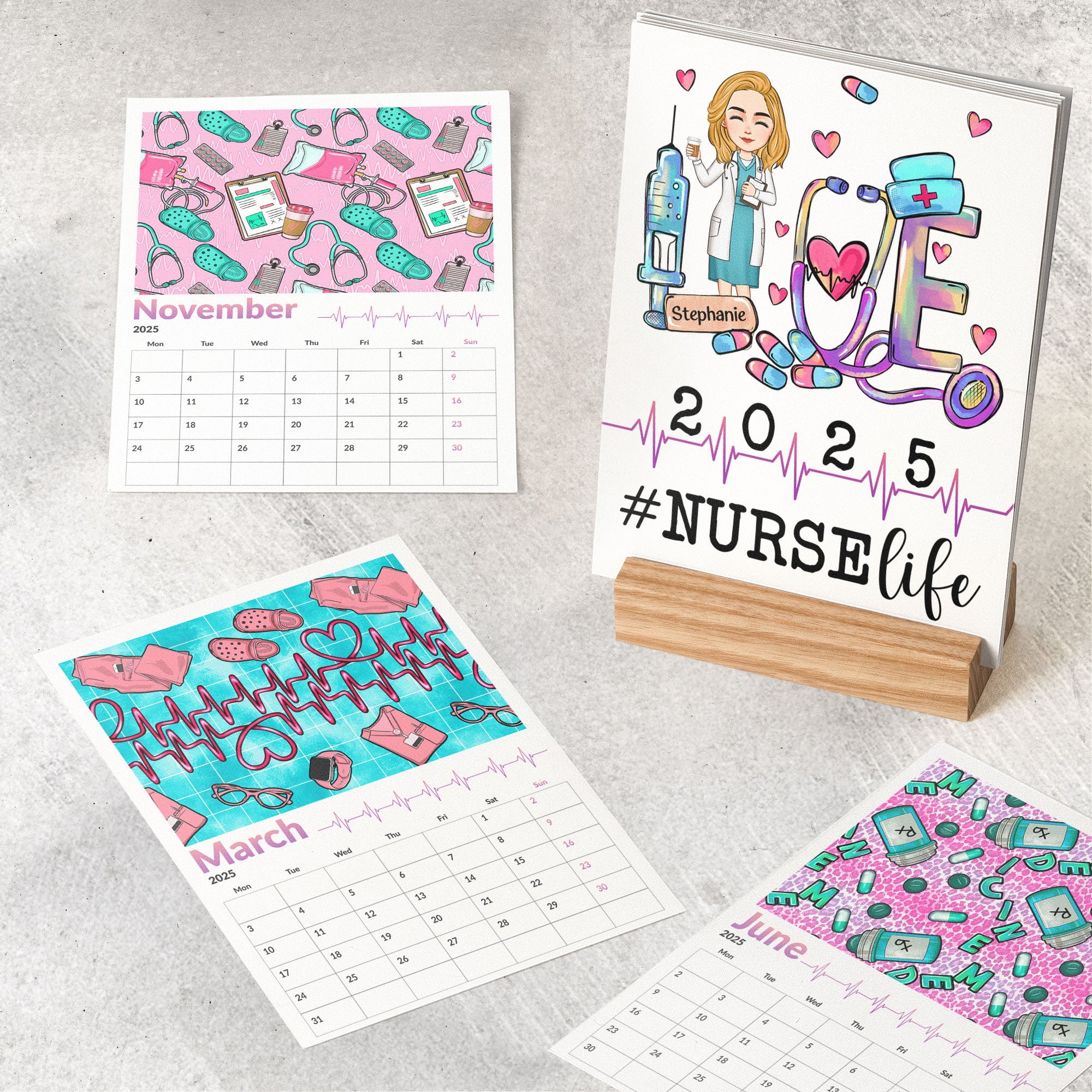 Nurse Life - Personalized Easel Calendar