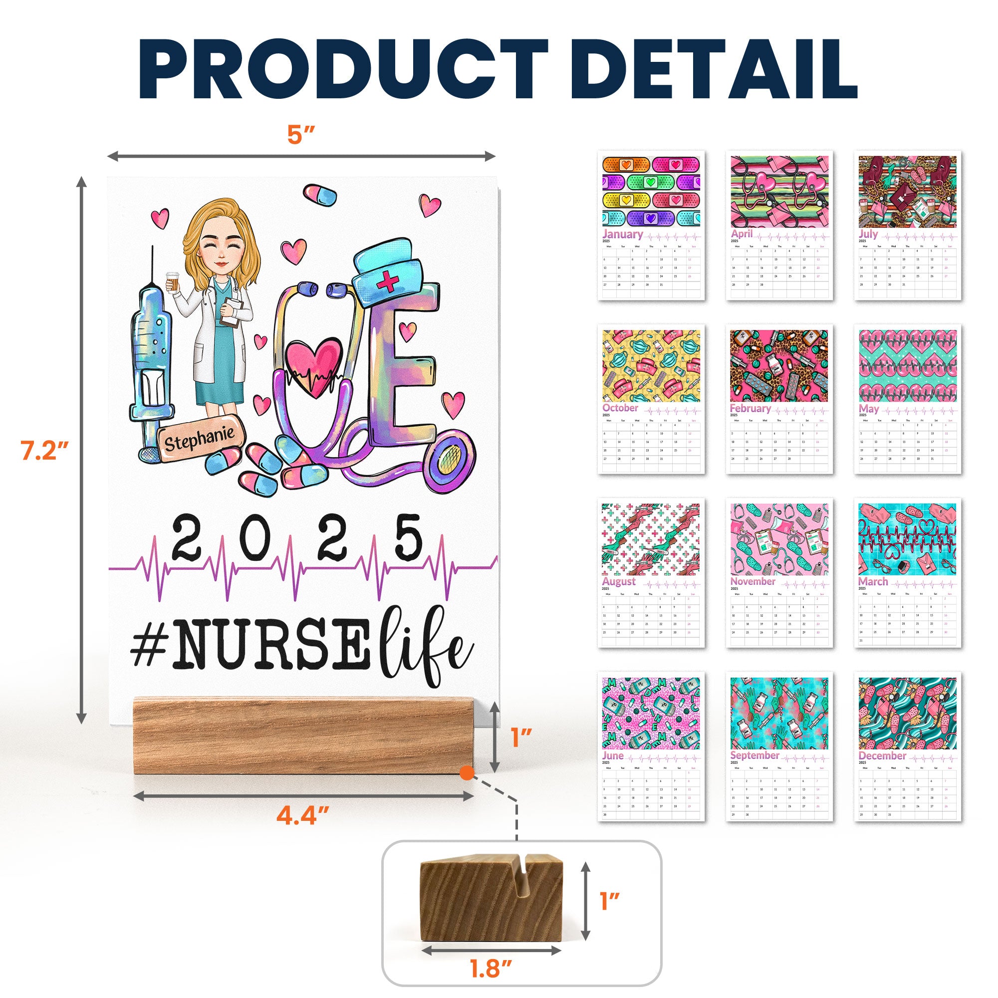 Nurse Life - Personalized Easel Calendar