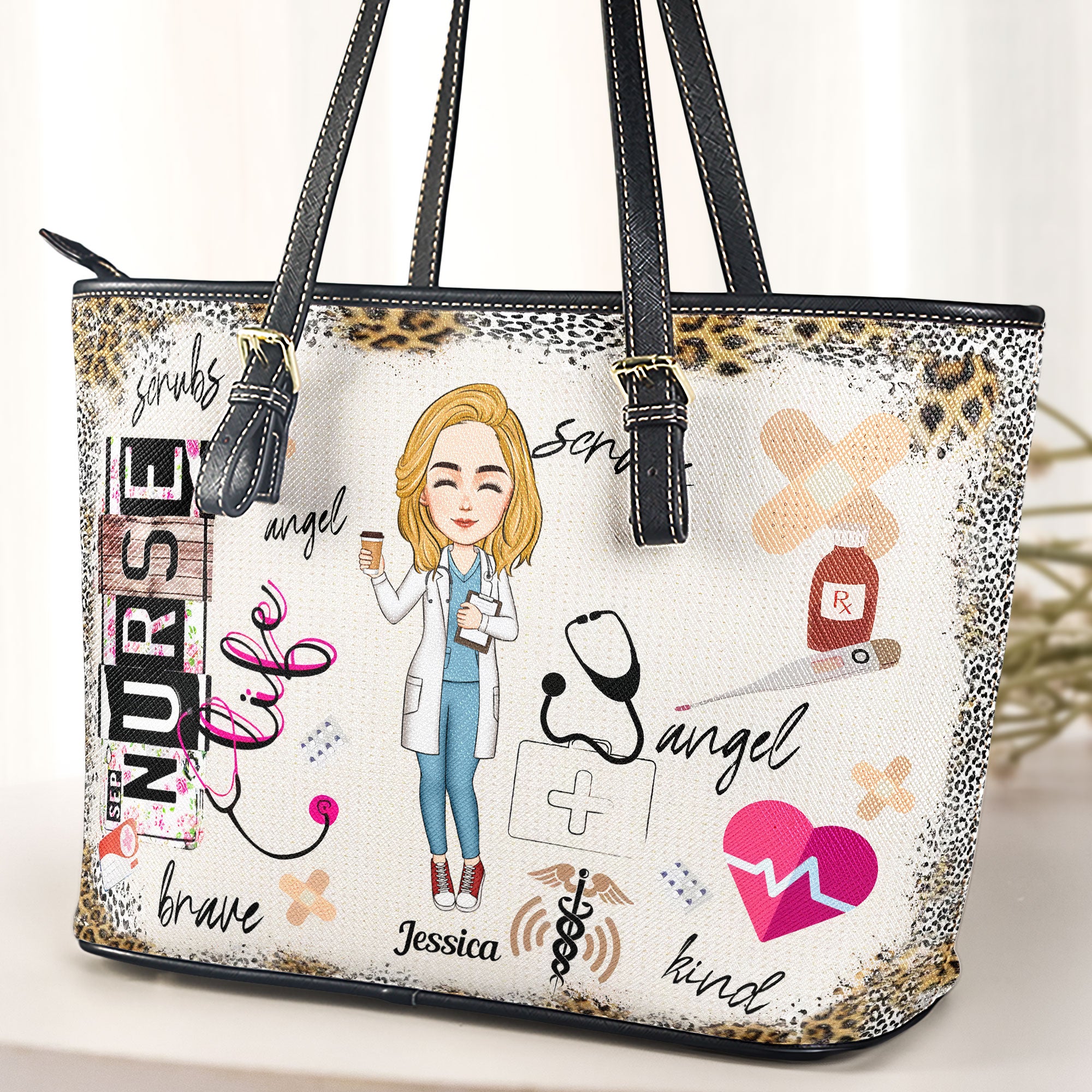 Nurse Life - Personalized Leather Tote Bag