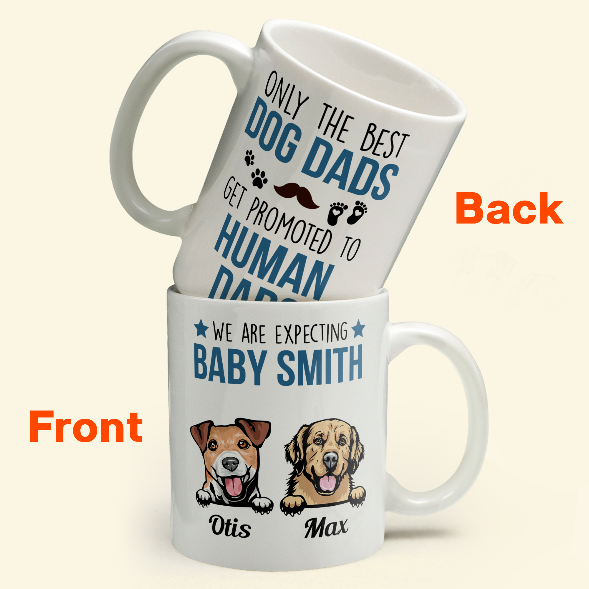 Only The Best Dog Dads Get Promoted To Human Dads - Personalized Mug - Birthday, Pregnancy Announcement, Father's Day Gift For Father, Daddy, Dad, Dog & Cat Lover