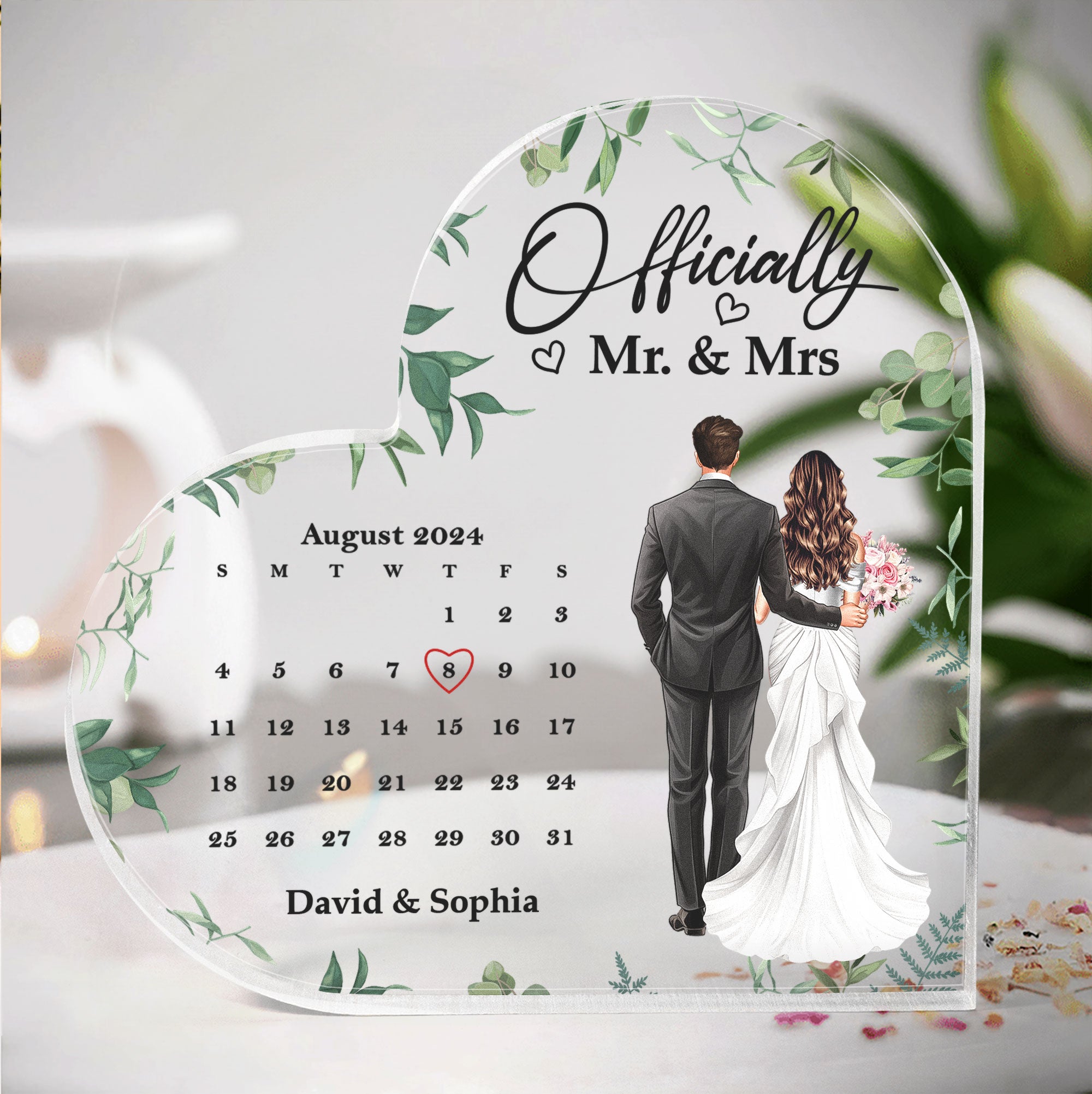 Officially Mr. & Mrs - Personalized Acrylic Plaque