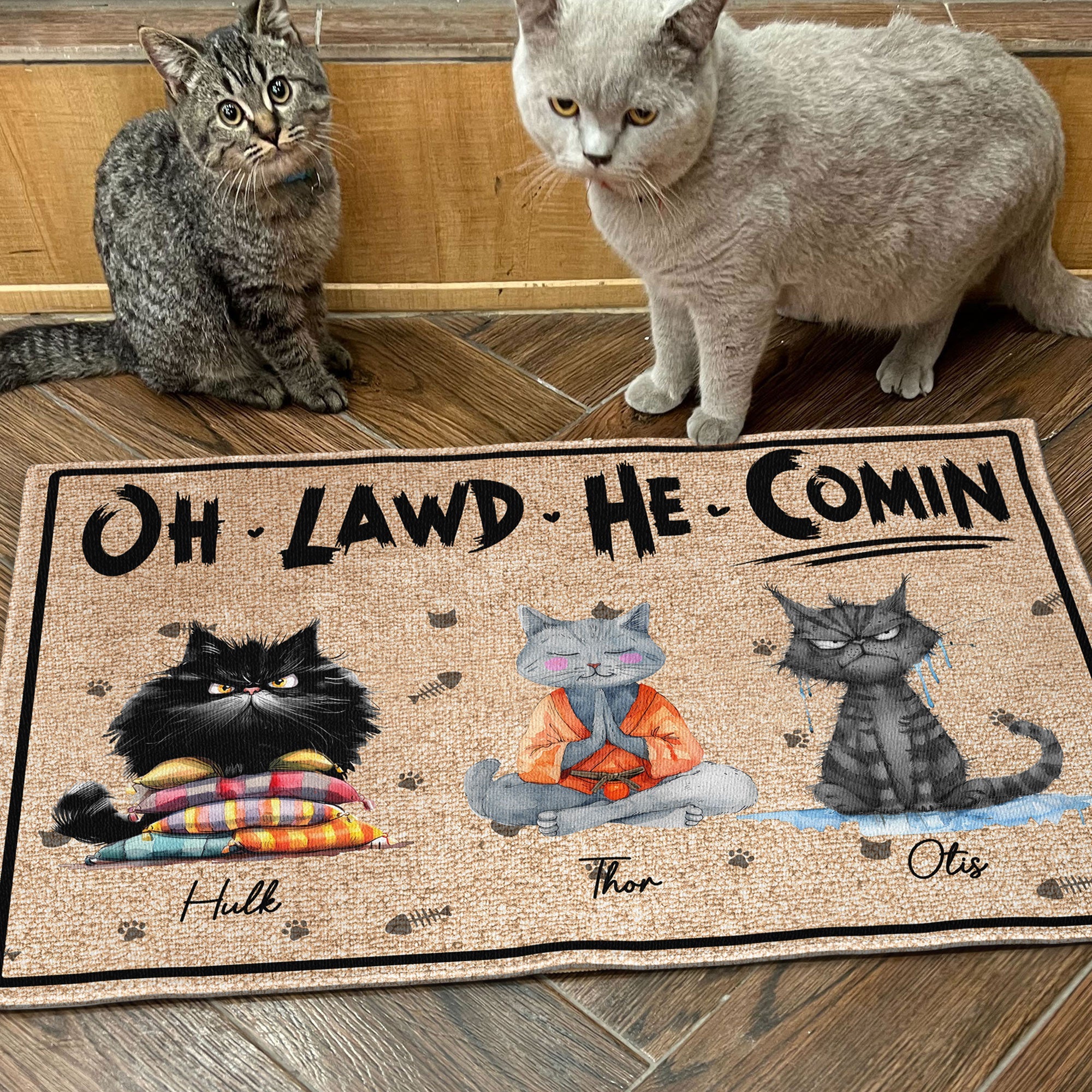 Oh Lawd He Comin - Personalized Doormat