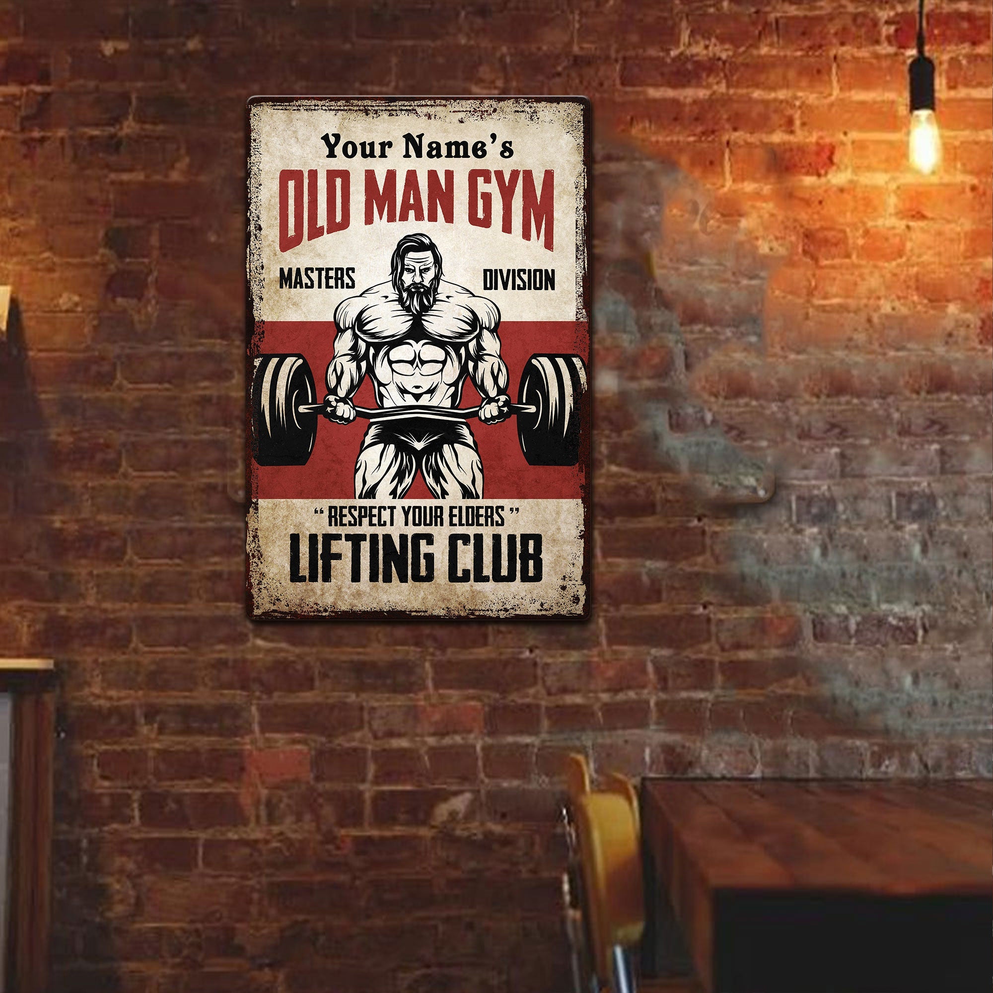 Old Man Gym - Personalized Metal Sign