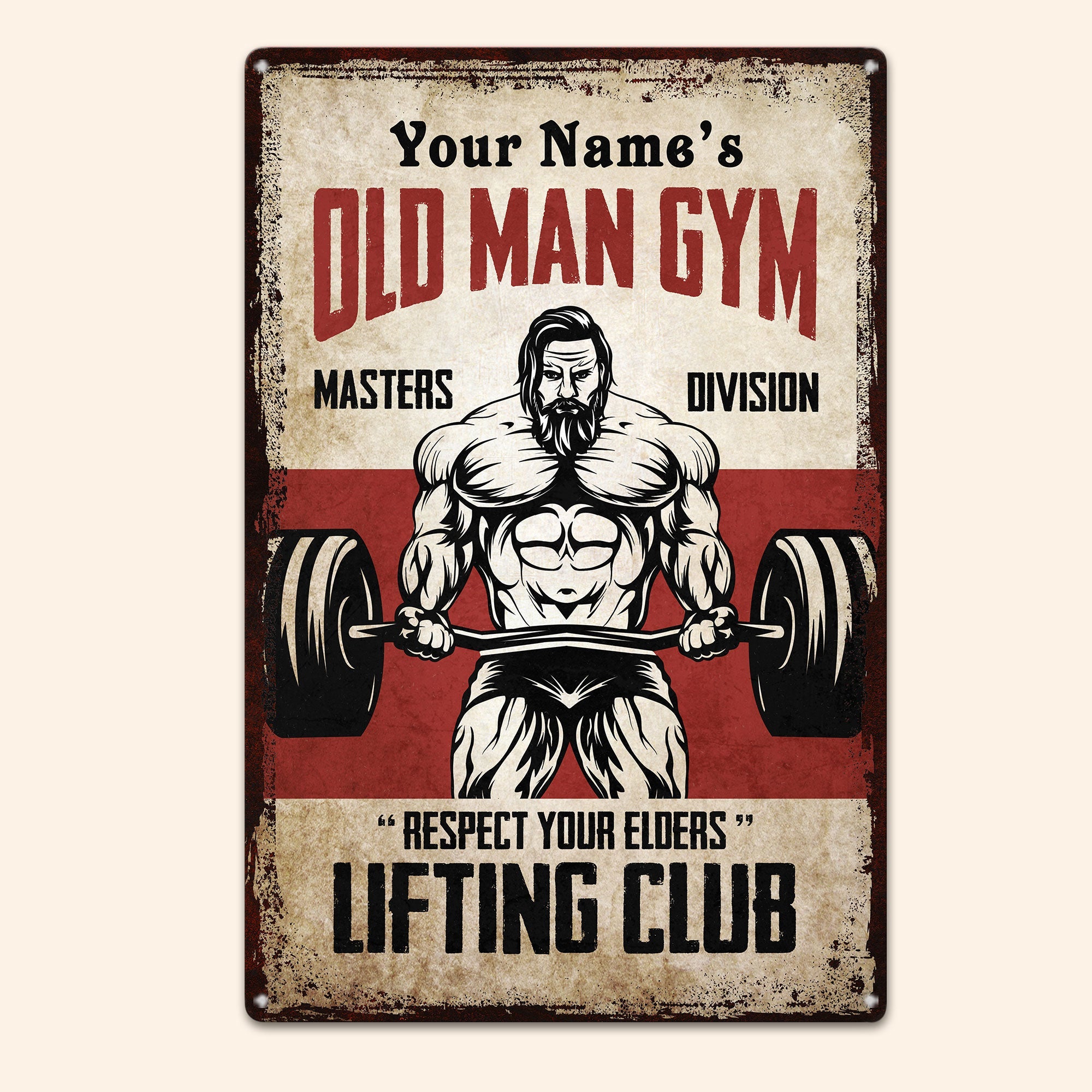 Old Man Gym - Personalized Metal Sign