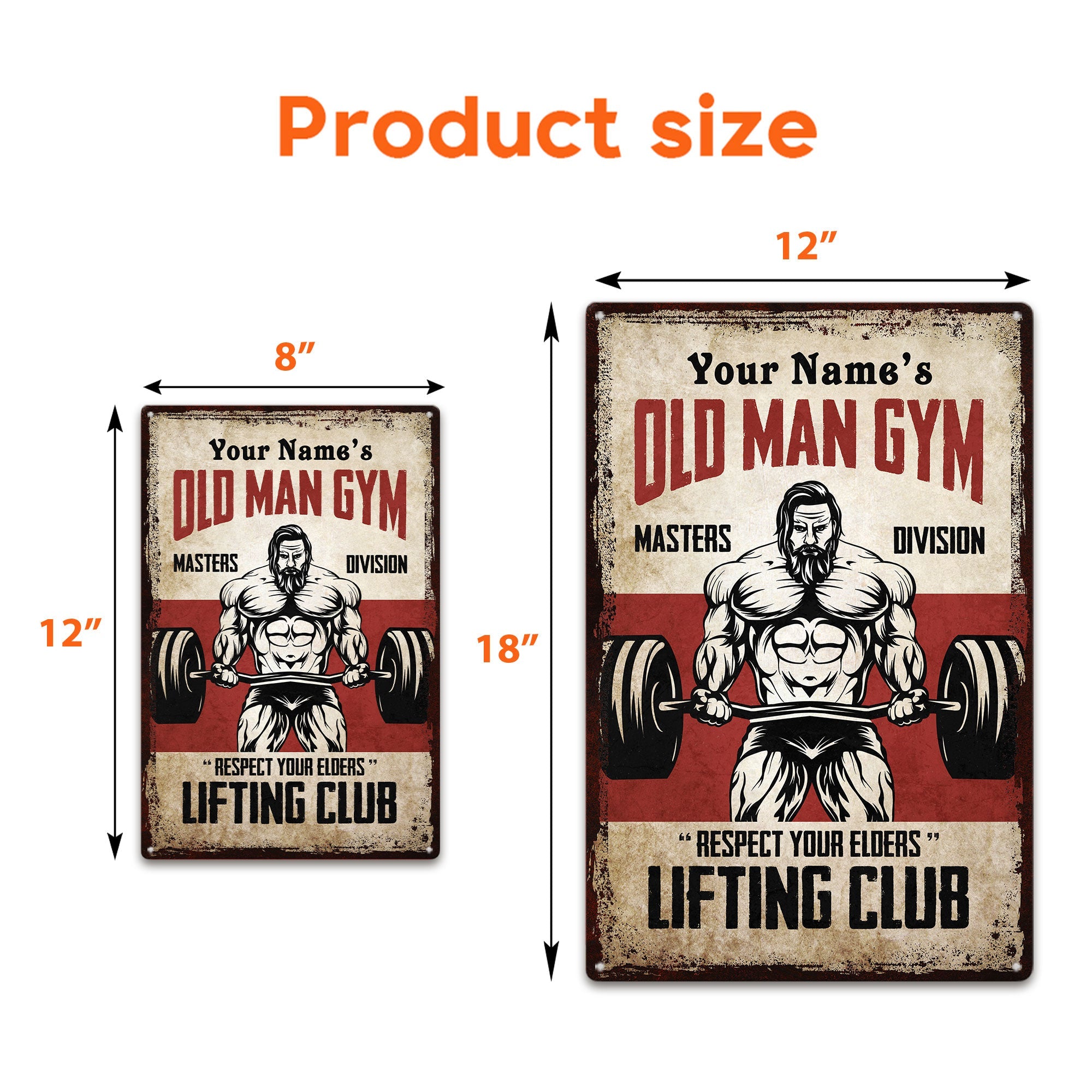 Old Man Gym - Personalized Metal Sign