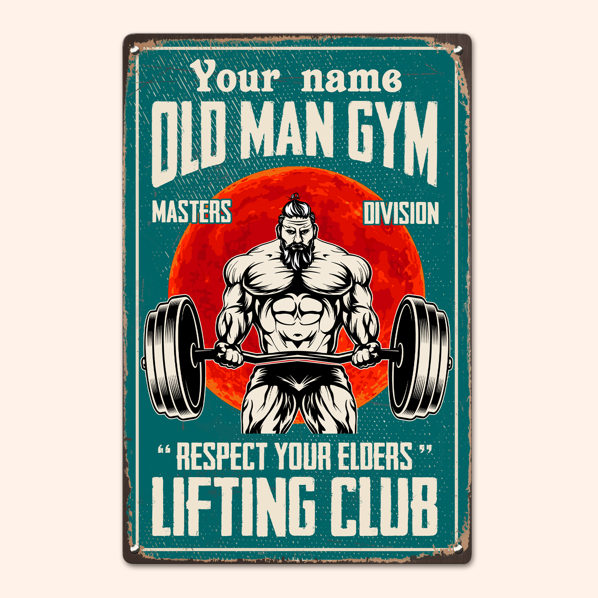 Old Man Gym - Personalized Metal Sign