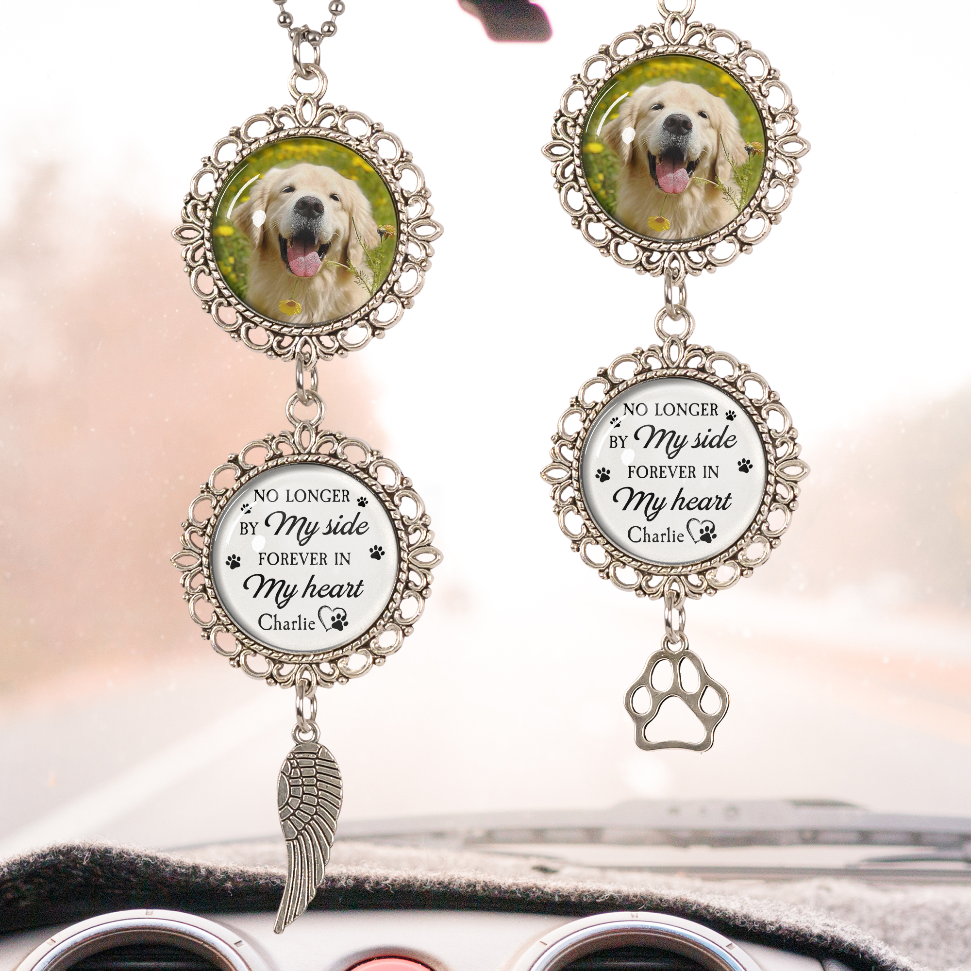 Once By My Side, Forever In My Heart - Personalized Photo Car Ornament